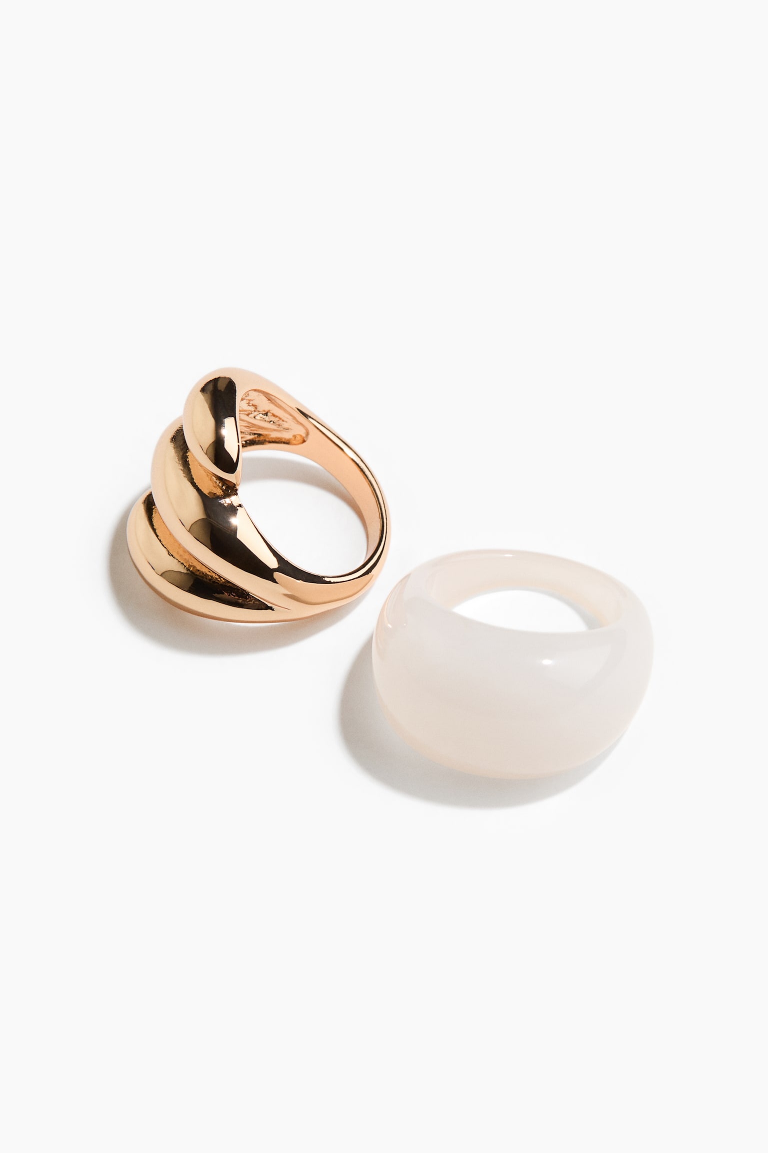 2-pack rings - Dorado/Blanco - 2