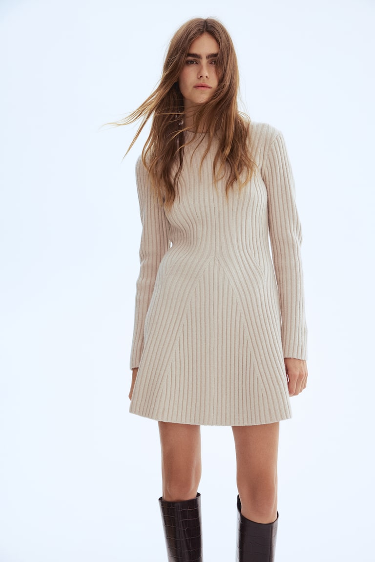 white midi knit dress Cult Gaia Cassi Pearl-Detailed Knit Midi Dress main image 0