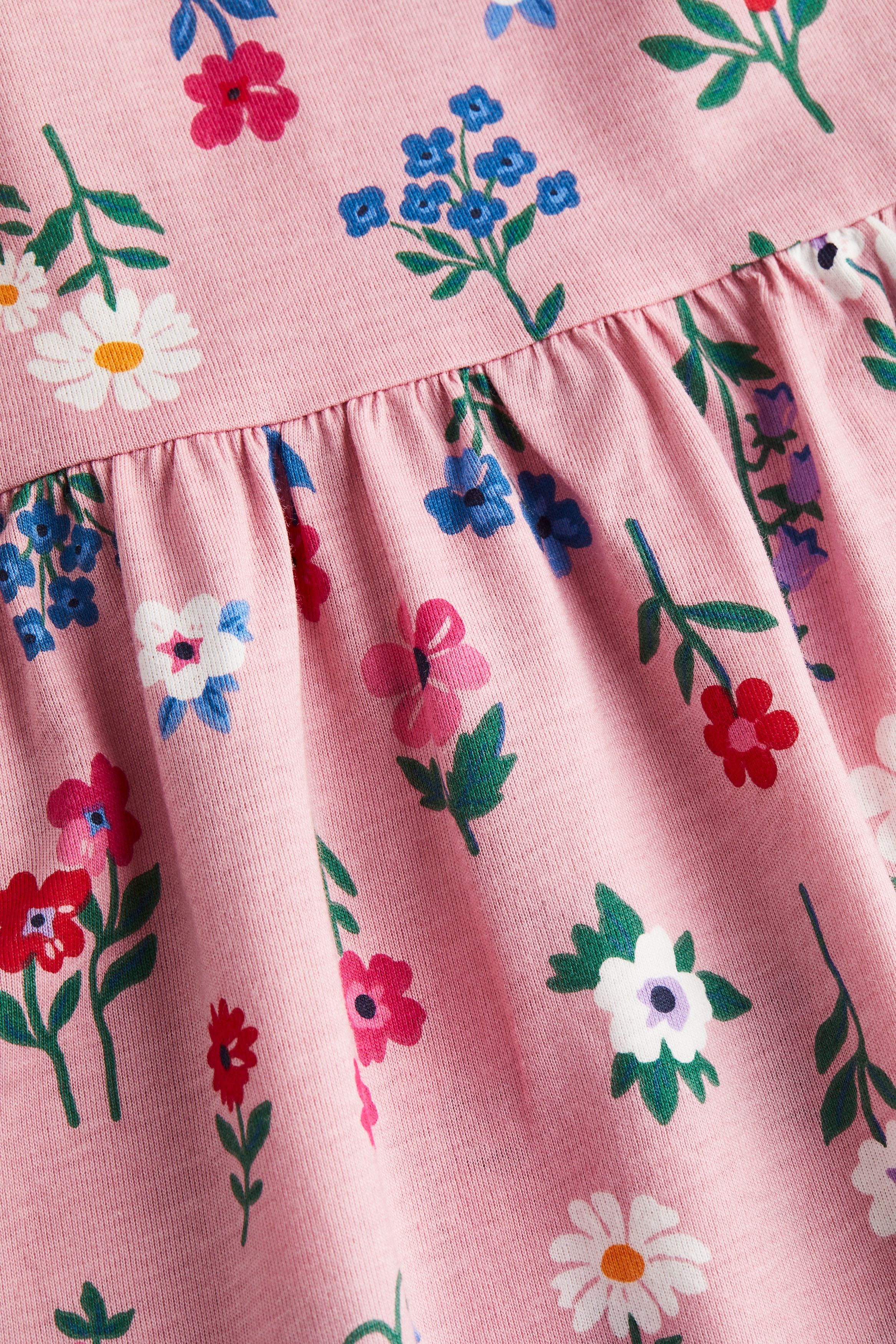 Patterned cotton dress - Round neck - Sleeveless - Pink/Unicorns 