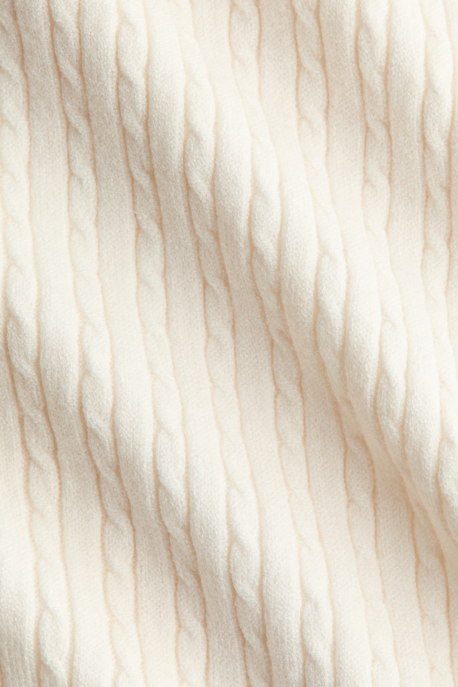 Cable-knit cardigan - Cream - 3