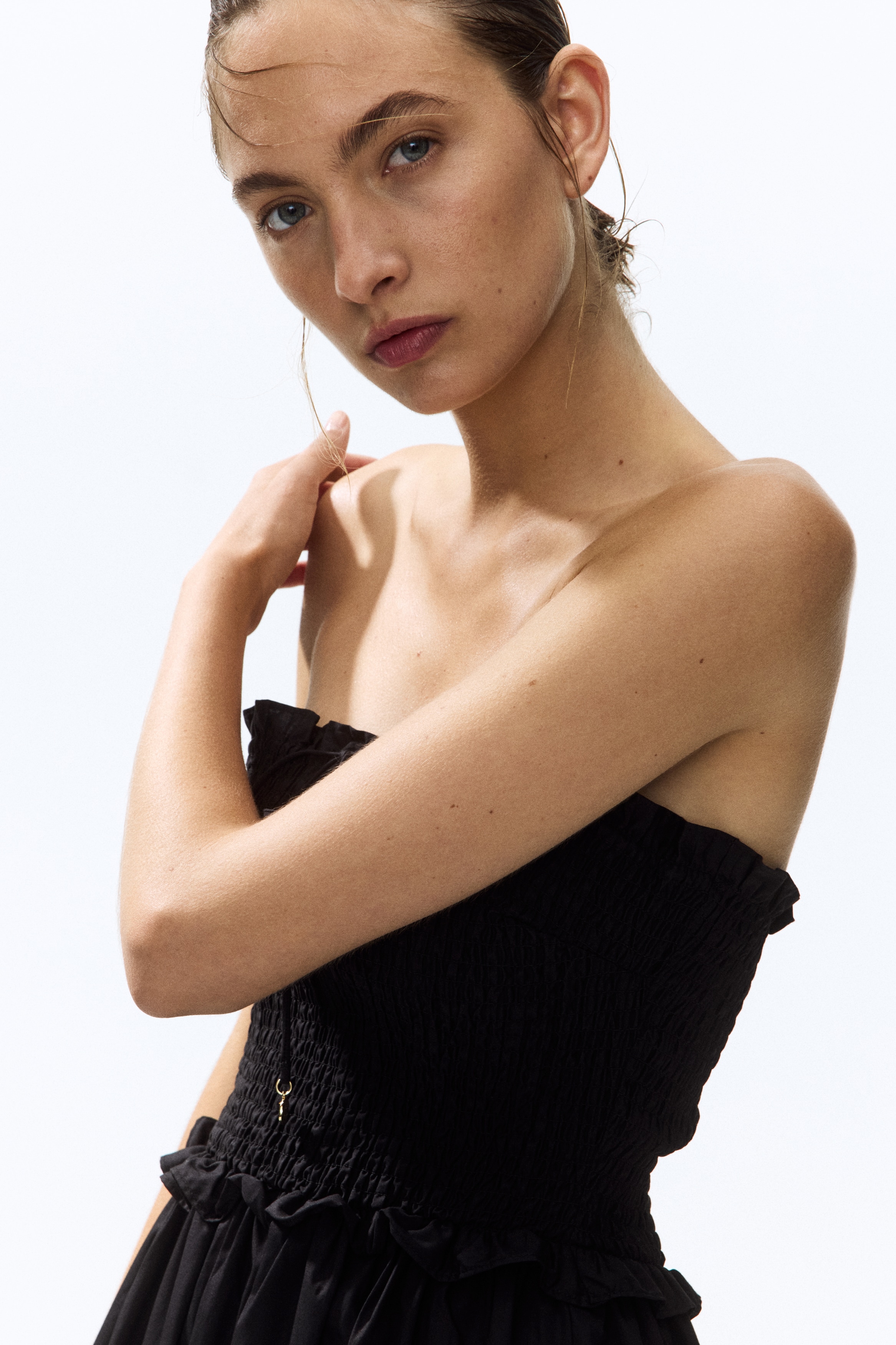 h&m strapless black dress Women's Black Strapless bodycon dress