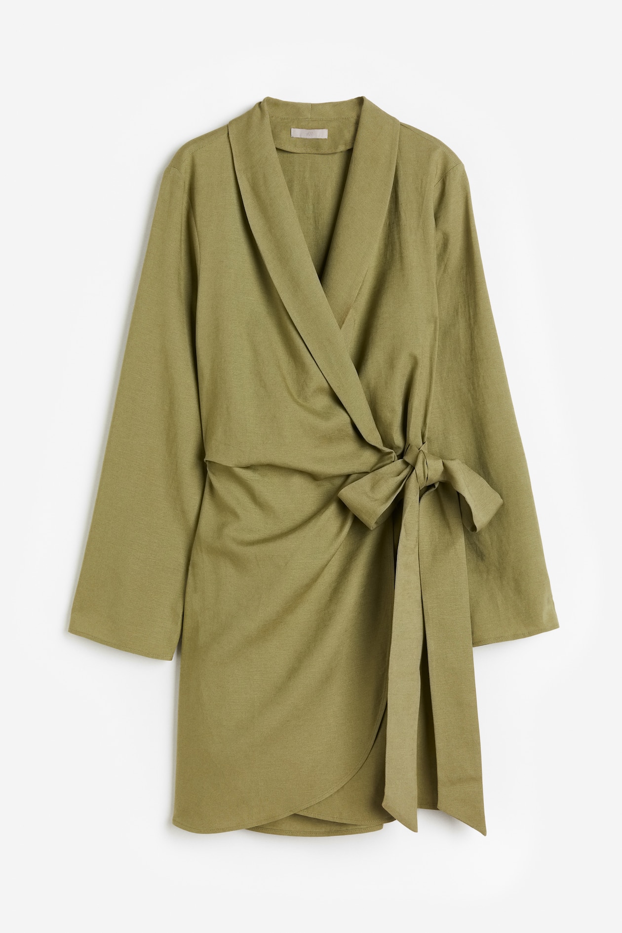 khaki green wrap dress Dark Green Sleeveless Wrap Look Dress X29582