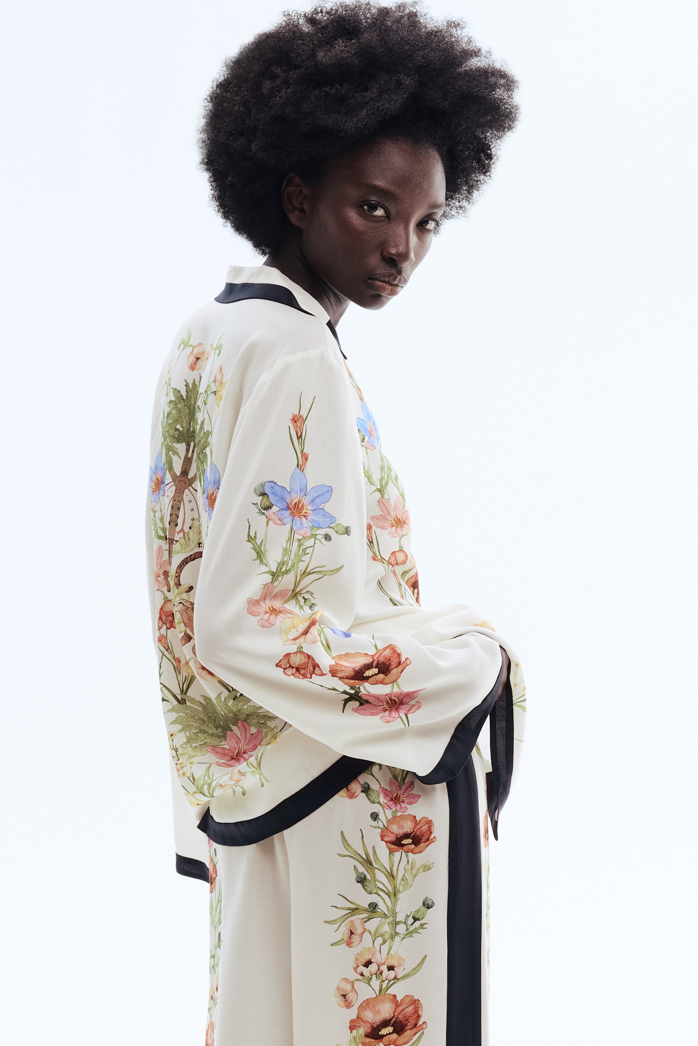 Printed lyocell trousers