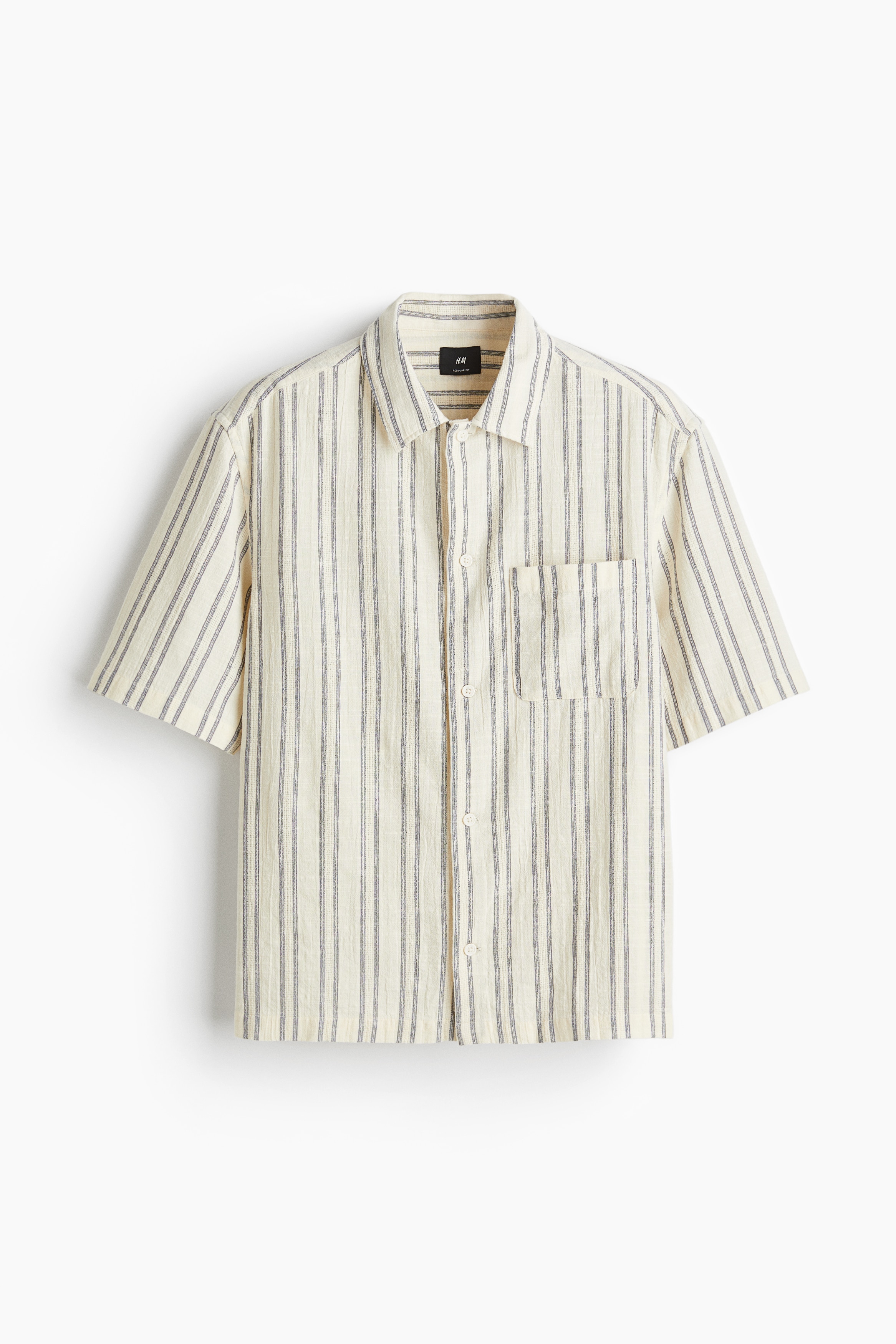 Lyhythihainen paita Regular Fit - Valkoinen/Raidallinen/Musta/Raidallinen