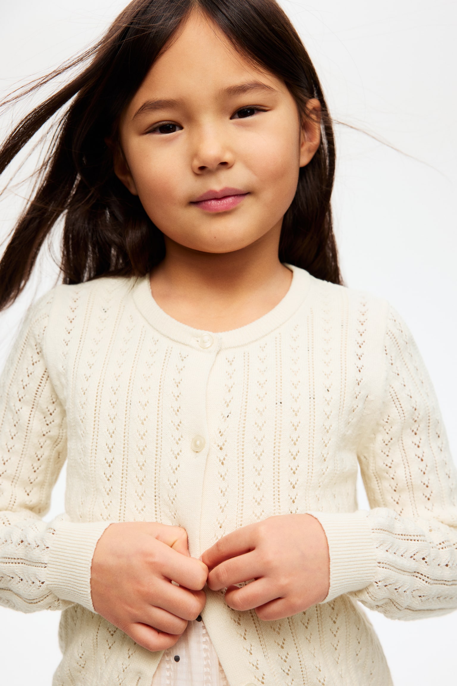 Ajourgebreid katoenen vest - Roomwit - 4