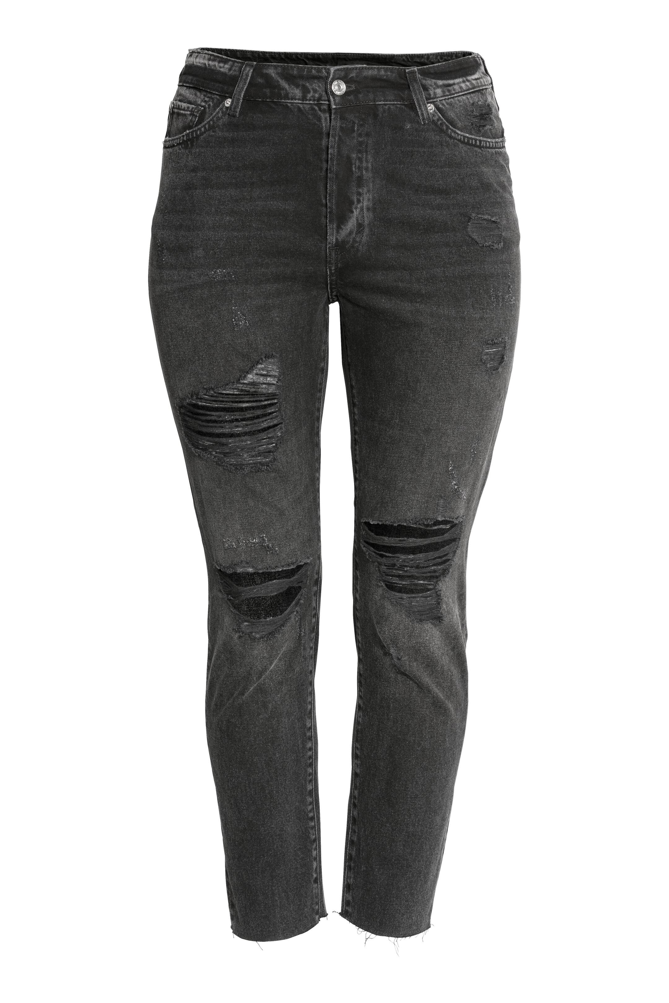 Voir une image plus grande: H&M+ Jean rétro court - Noir/Effet usé - Ladies | H&M CA 1