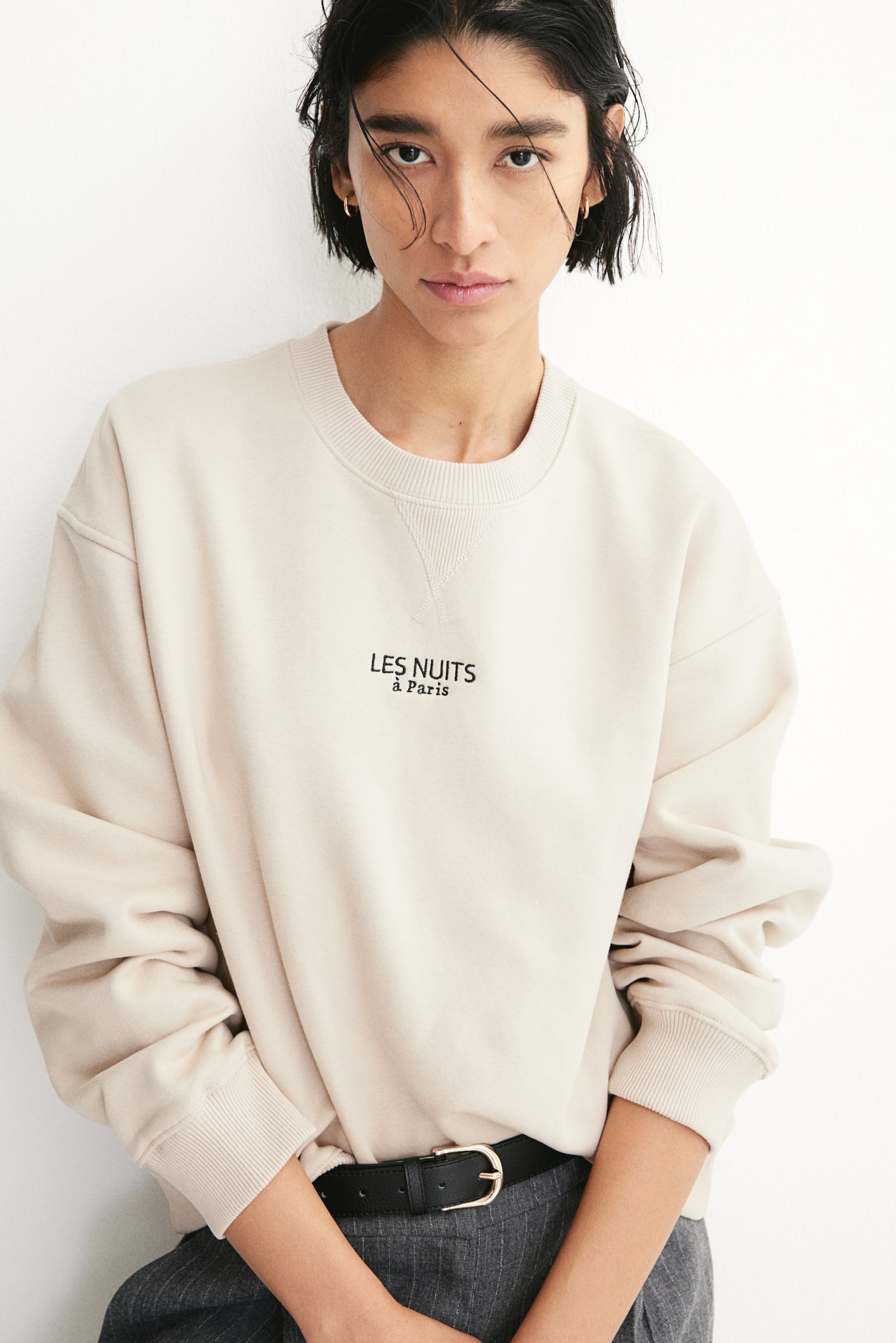 Motif-detail sweatshirt - Light beige/Les Nuits/Light sage green/Venice/White/The Hamptons/Cream/Paris/Dark red/Paris - 1