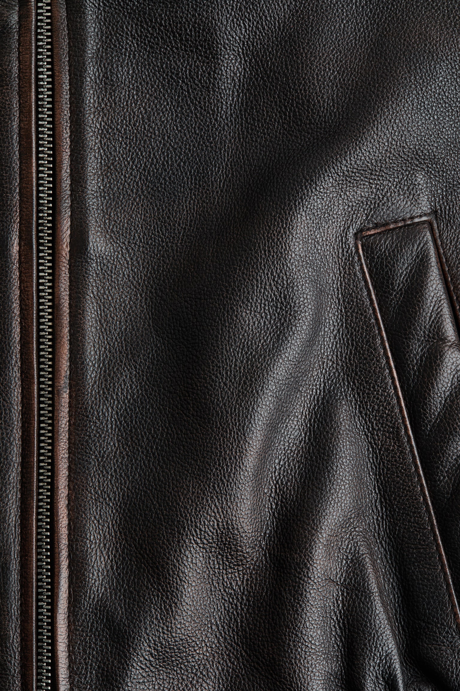 Leather bomber jacket - Dark brown - 2