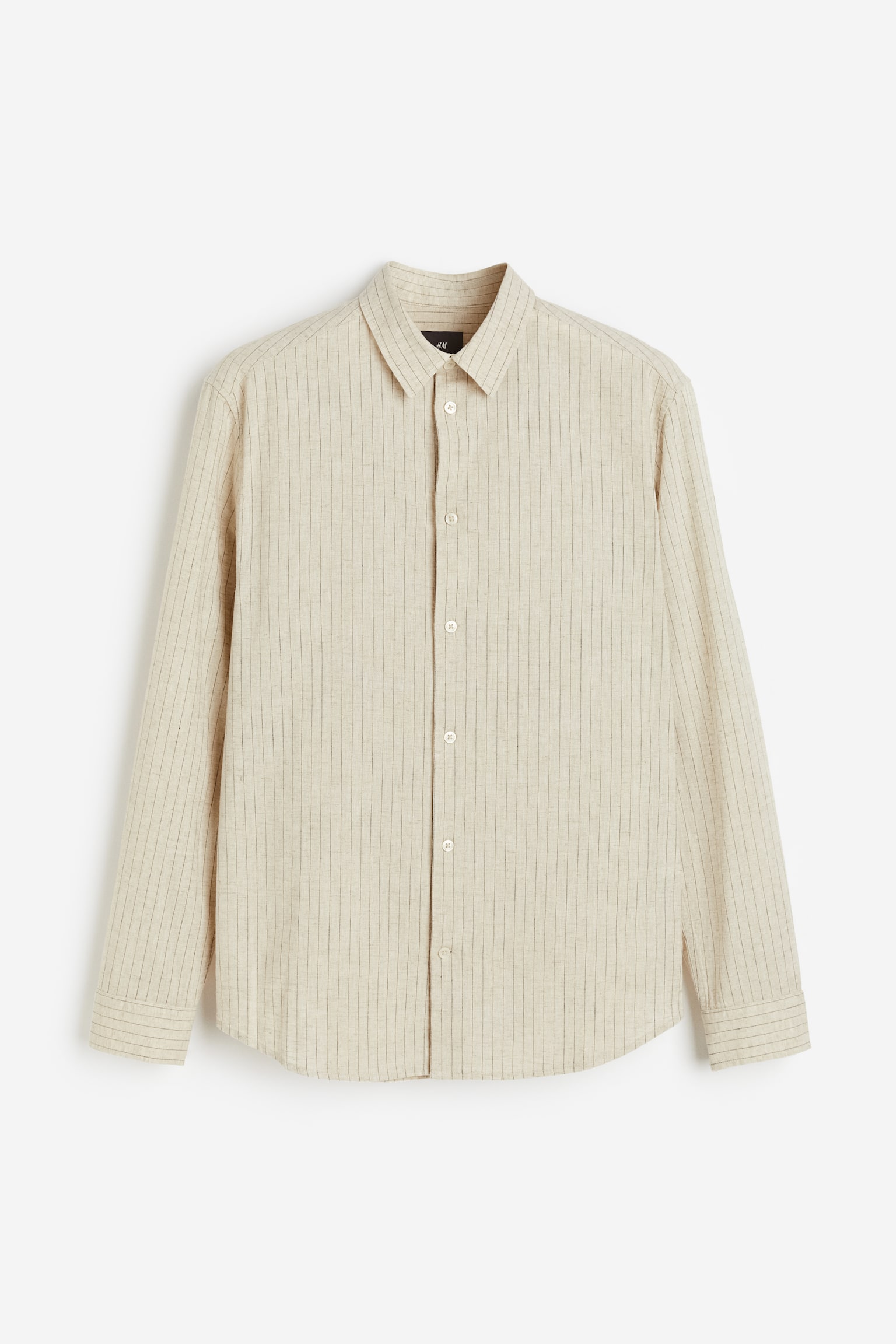 Regular Fit Linen-blend shirt - Beige/Striped/Navy blue/Beige/White/Striped/White/Light blue - 2