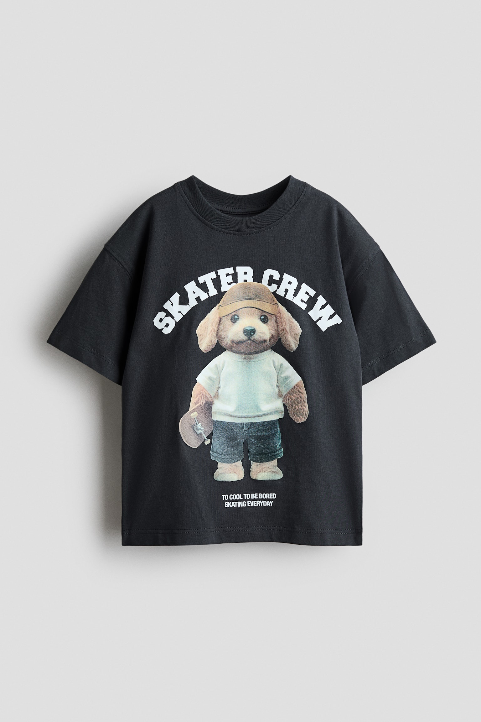 T-shirt med tryck - Mörkgrå/Skater crew