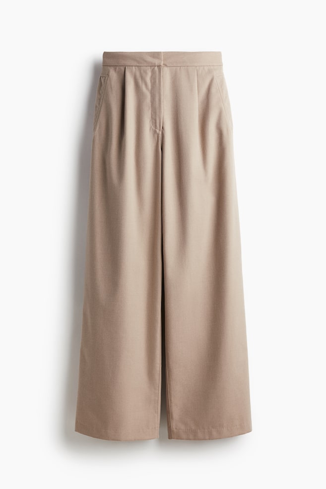 Weite Twillhose - Beige/Dunkelgrau - 1