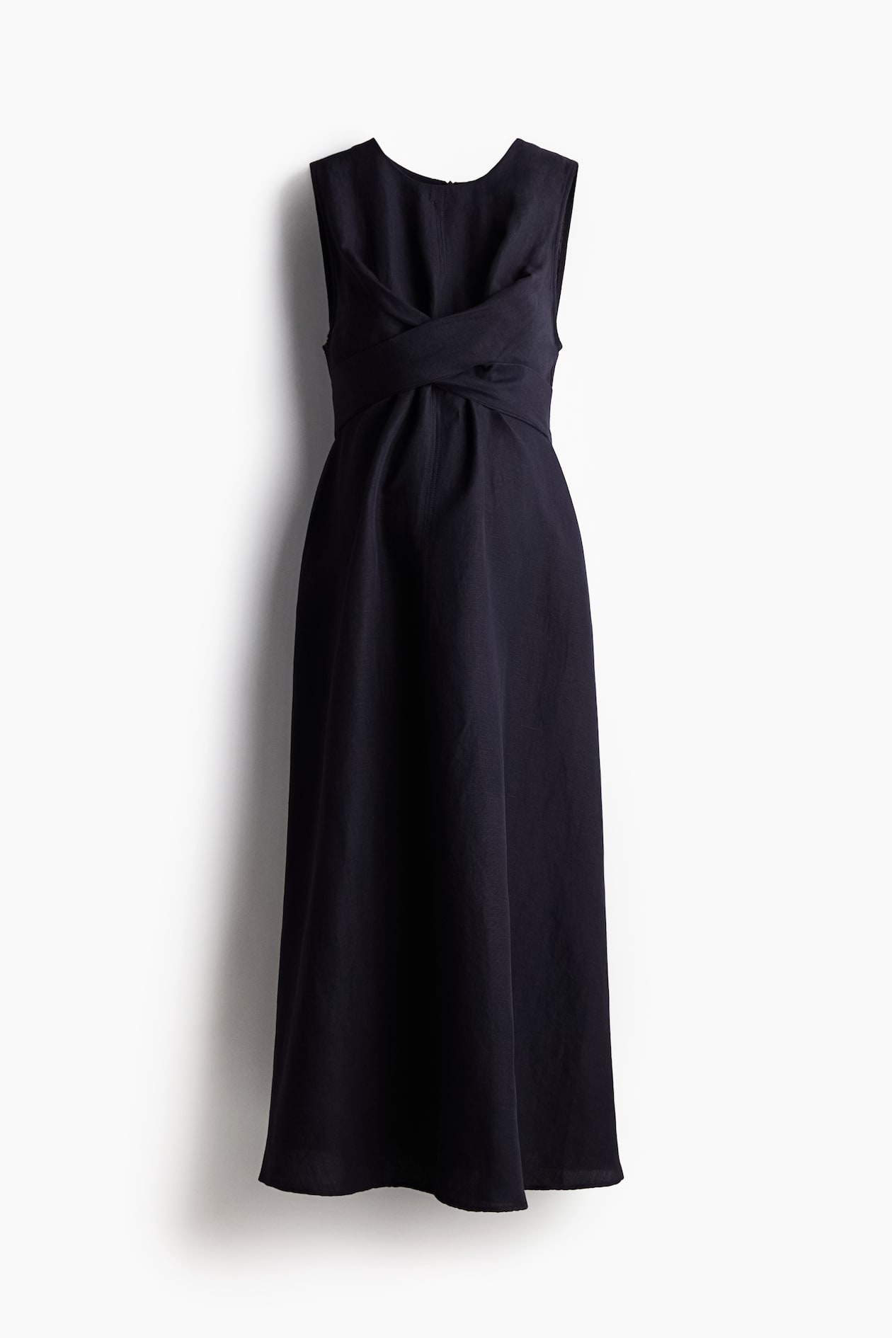 Women's Navy blue MAMA Linen-blend dress