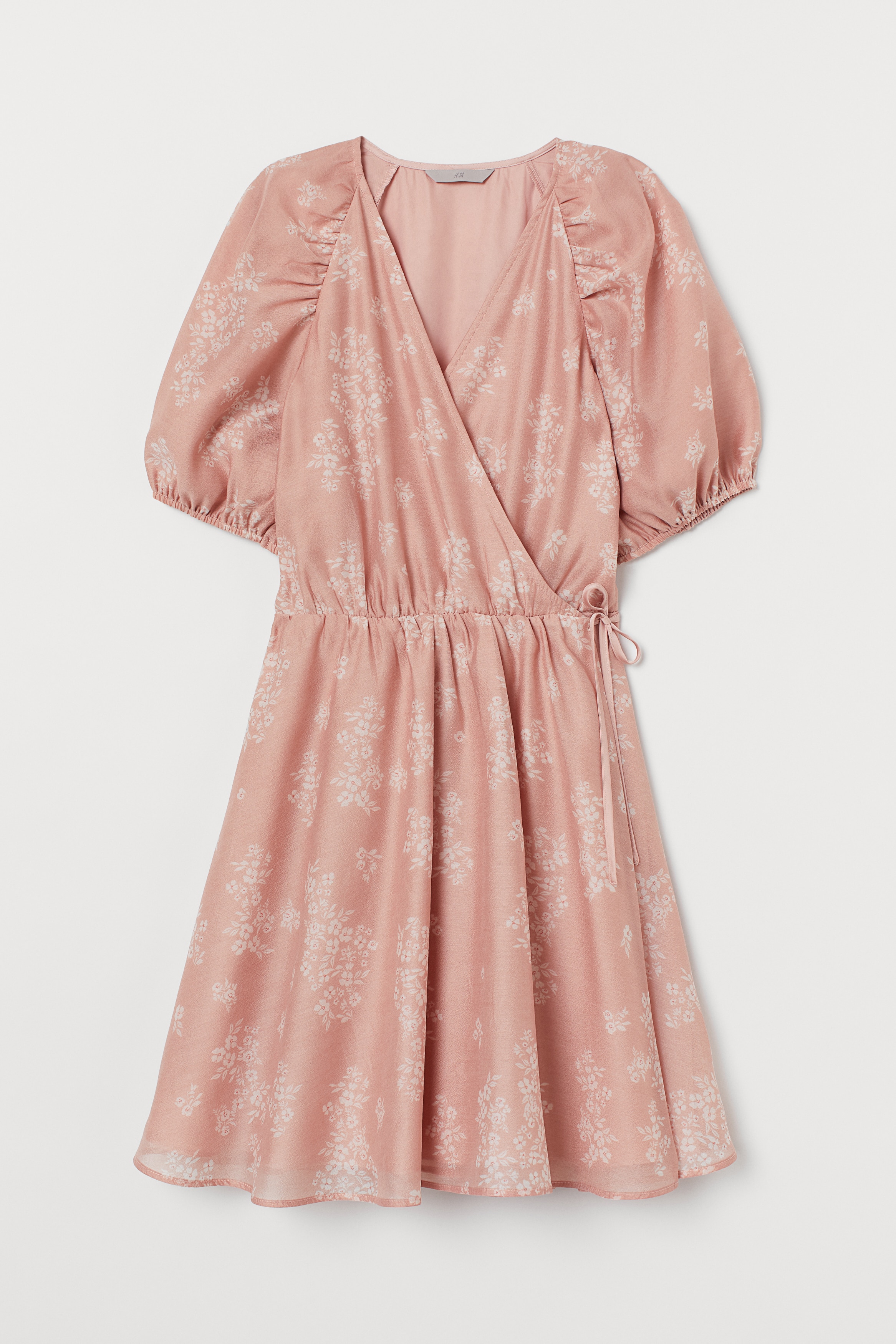 H&m pink wrap dress hotsell