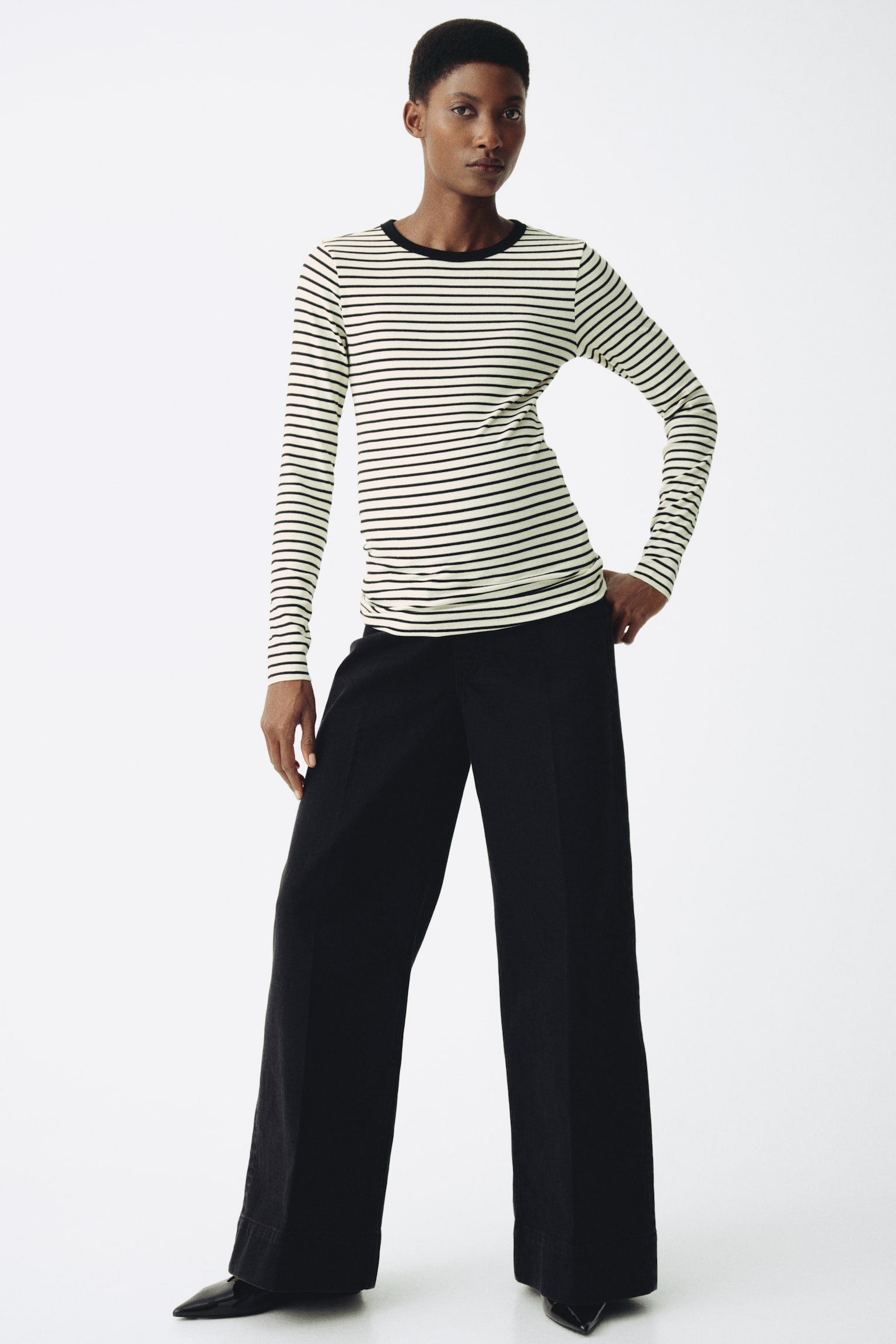 MAMA Ribanalı Jarse Üst - Krem/Çizgili/Beyaz/Bordo çizgili/Bordo/Çizgili/Lacivert/Beyaz çizgili/Krem/Çizgili - 3