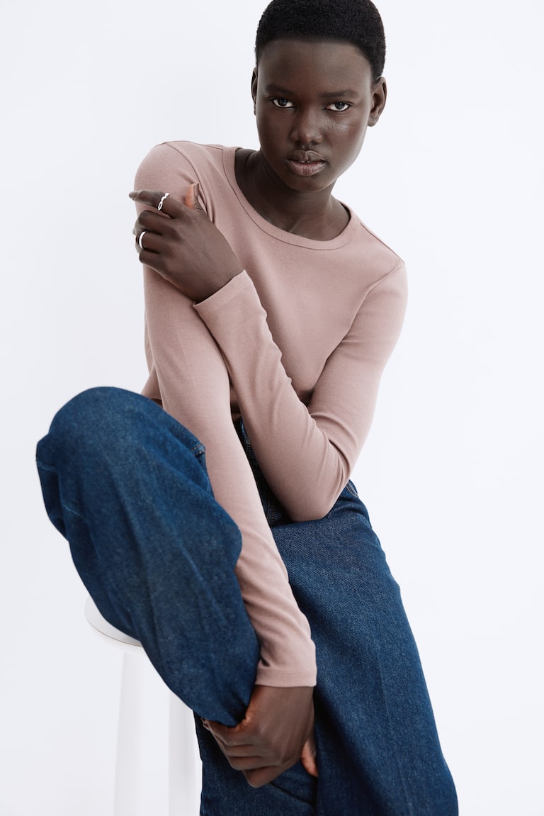 HAUT À MANCHES LONGUES EN JERSEY FLUIDE - GRIS - FEMME | H&M FR HAUT À MANCHES LONGUES EN JERSEY FLUIDE - GRIS - FEMME | H&M FR