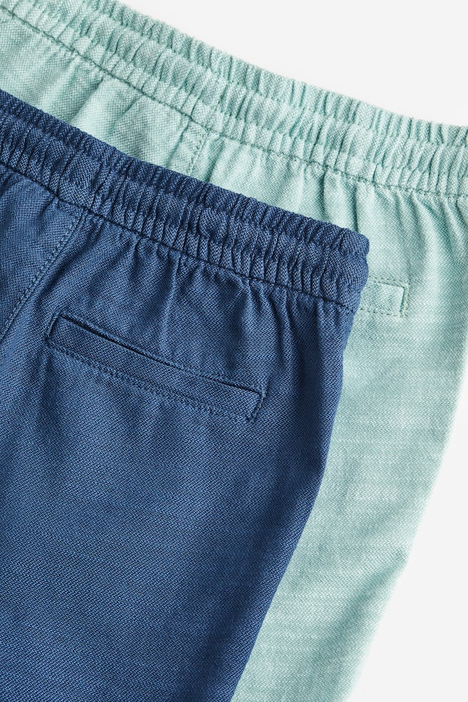 2-pack chino shorts - Light turquoise/Navy blue/Light yellow/Khaki green - 4