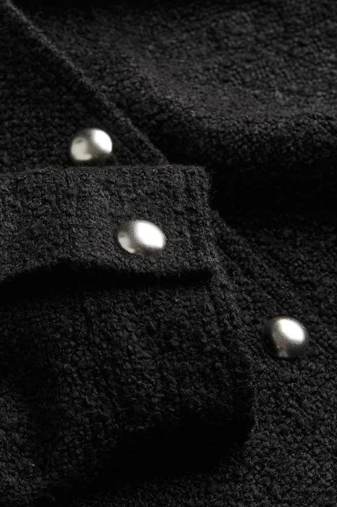 Oversized button-front jacket - Black/Light blue/Dark denim blue - 3