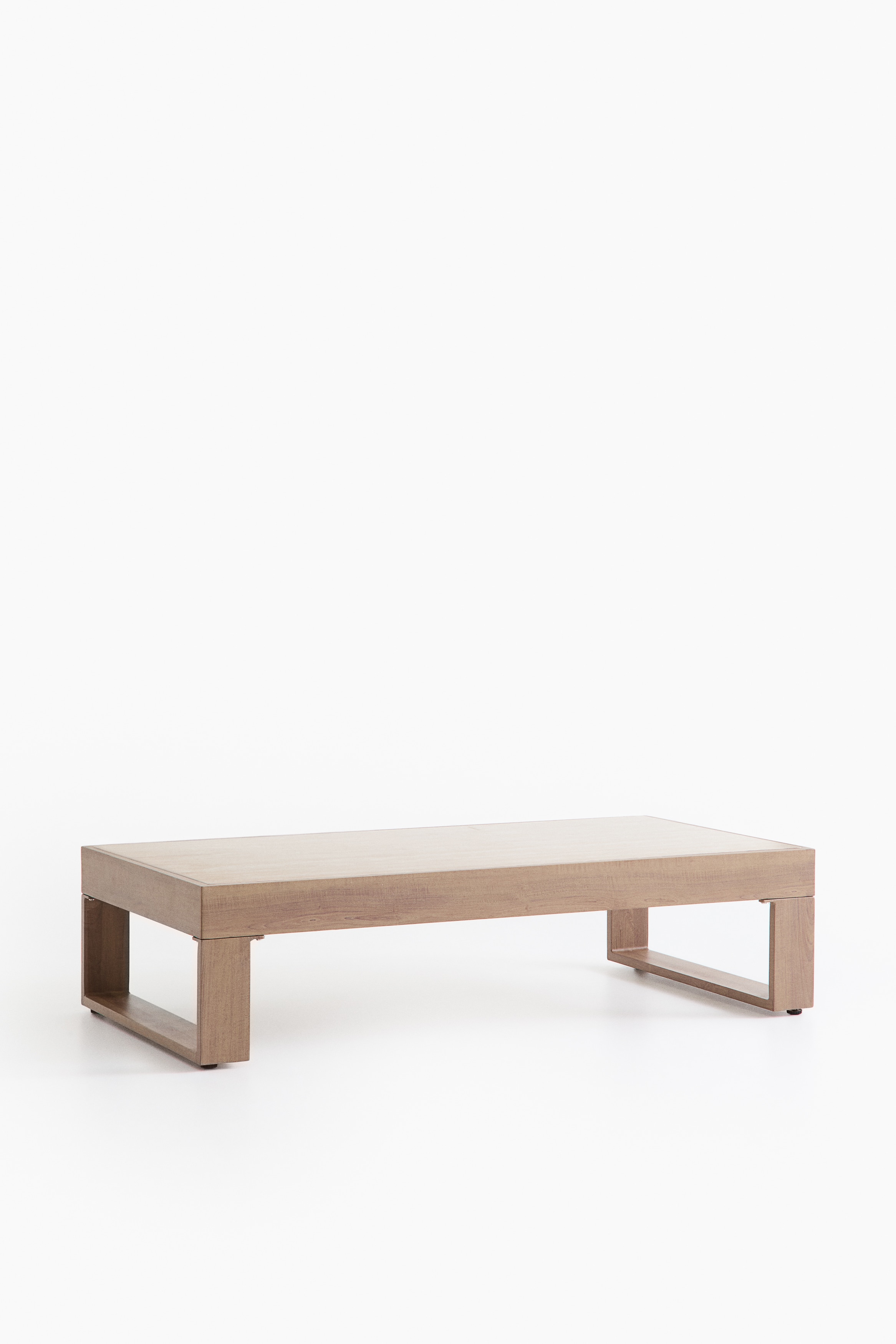 Outdoor Couchtisch In Travertin-optik - Aluminium, Braun