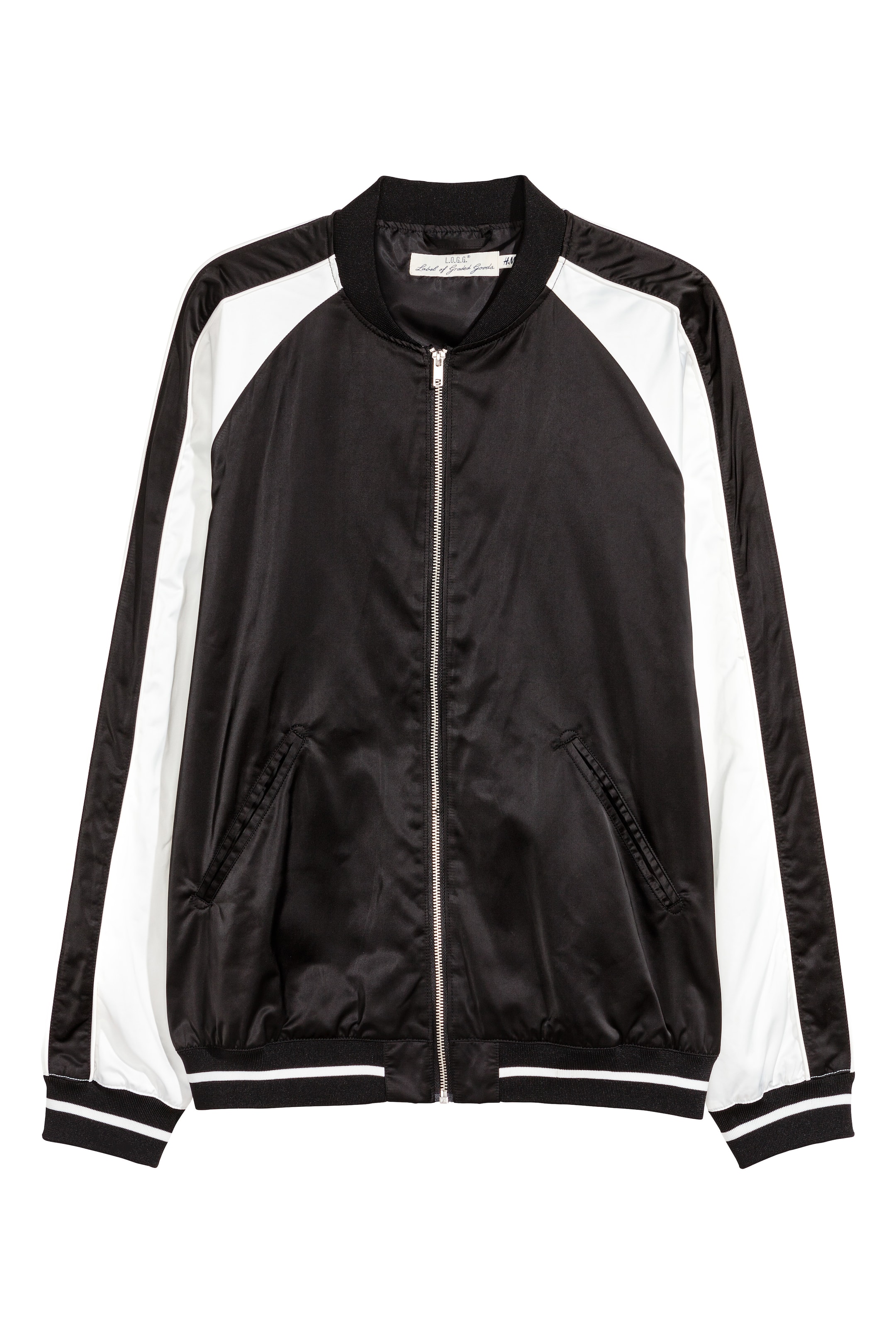 View larger image: Blouson aviateur en satin - Black/White - Men | H&M CA 1