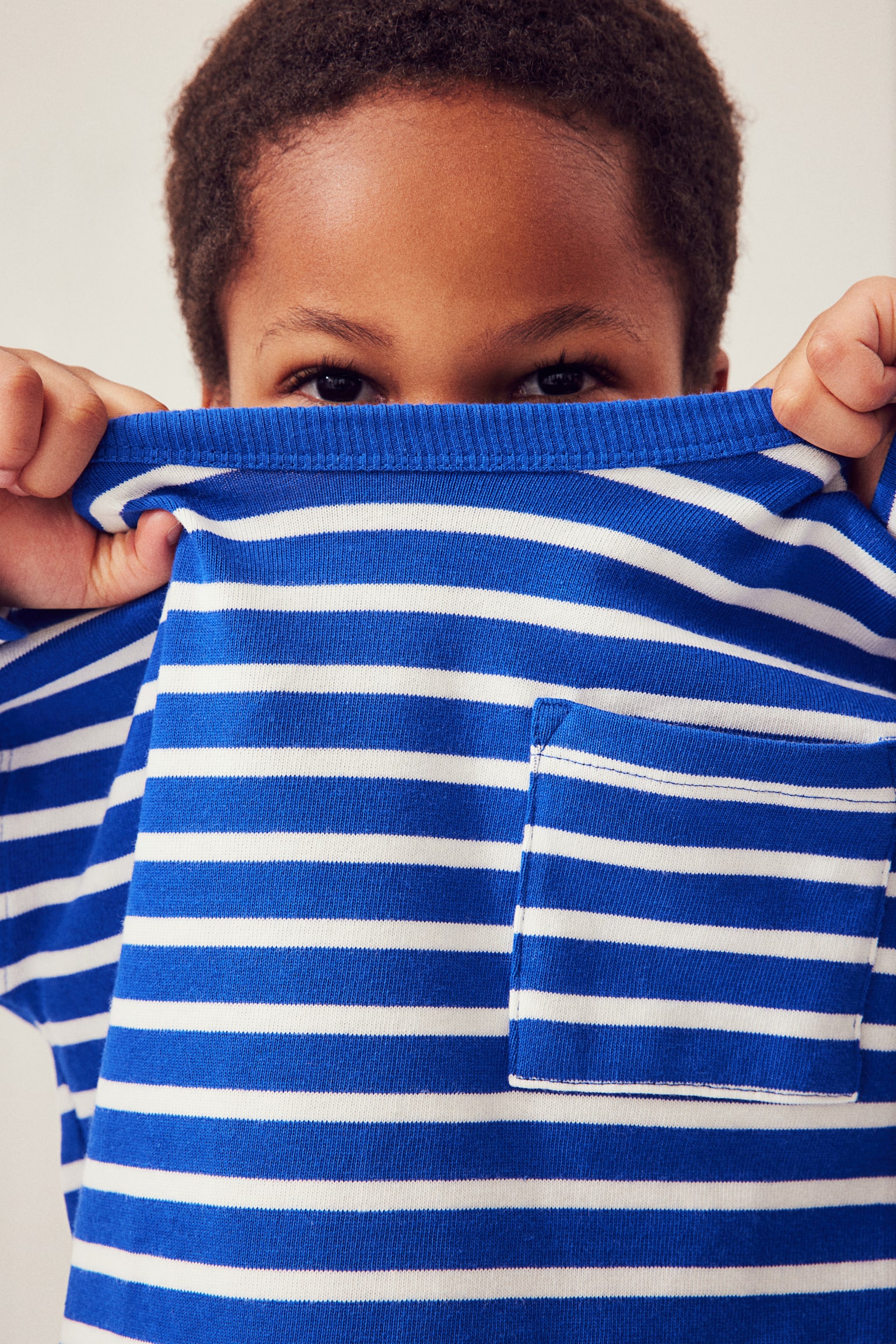 Long-sleeved T-shirt - Bright blue/Striped/Blue/Striped/Light grey/Brown striped/White/Black striped - 3