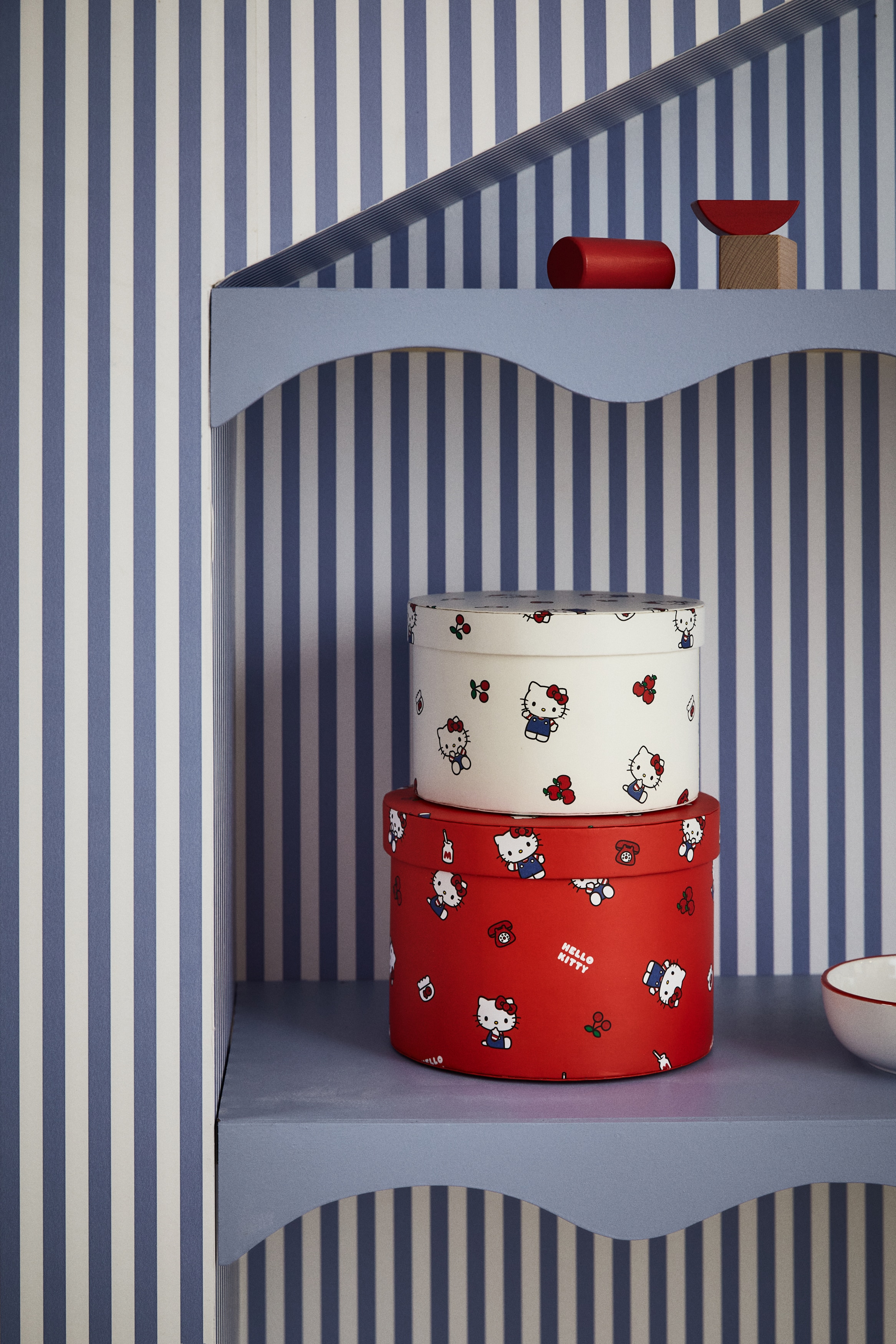 Set van 2 ronde opbergdozen - Rood/Hello Kitty