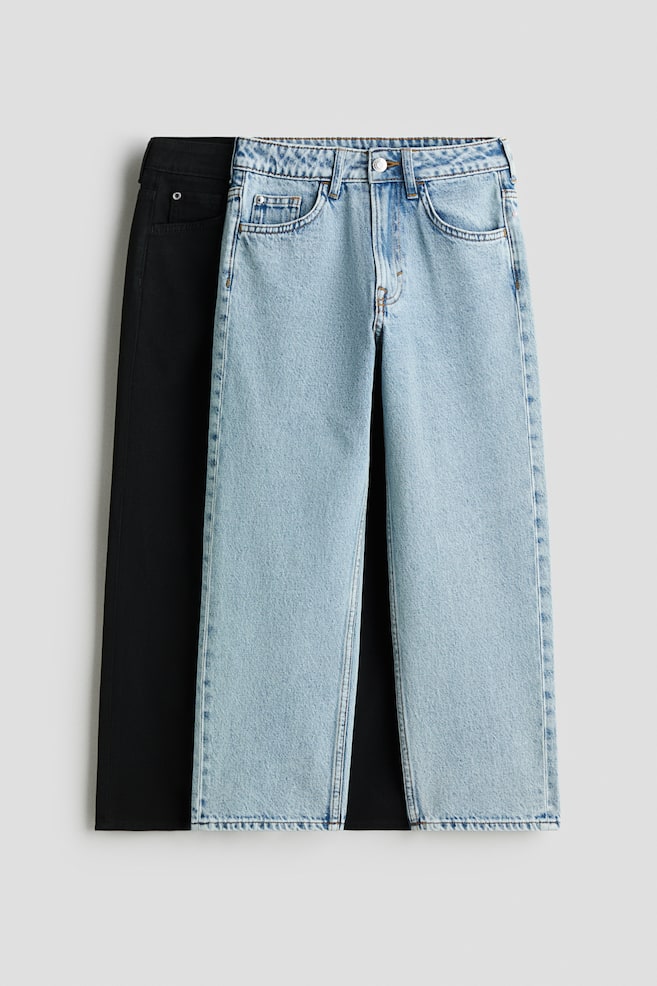 Set van 2 Loose Fit Jeans - Licht denimblauw/zwart/Denimblauw/donker denimblauw - 1