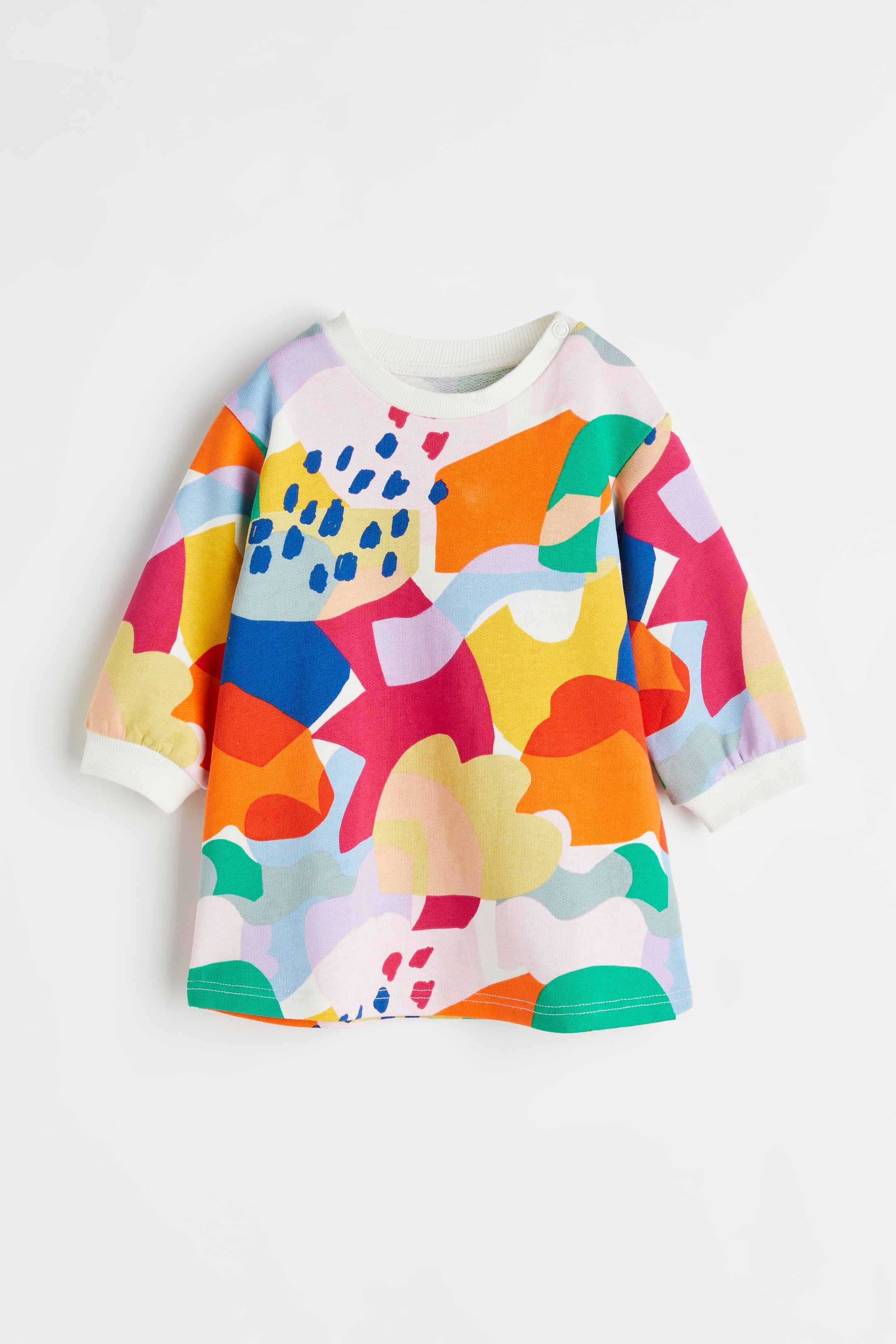 View larger image: Printed sweatshirt dress - White/Patterned - Kids | H&M GB 1