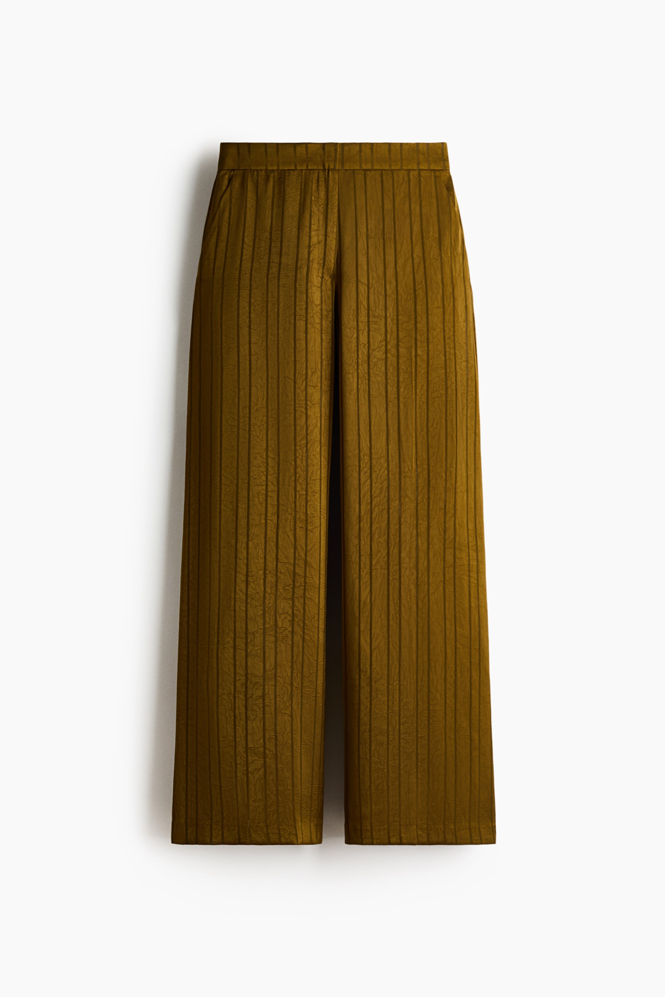 View larger image: Wide tailored trousers - Golden olive/Striped - Ladies | H&M IN 4