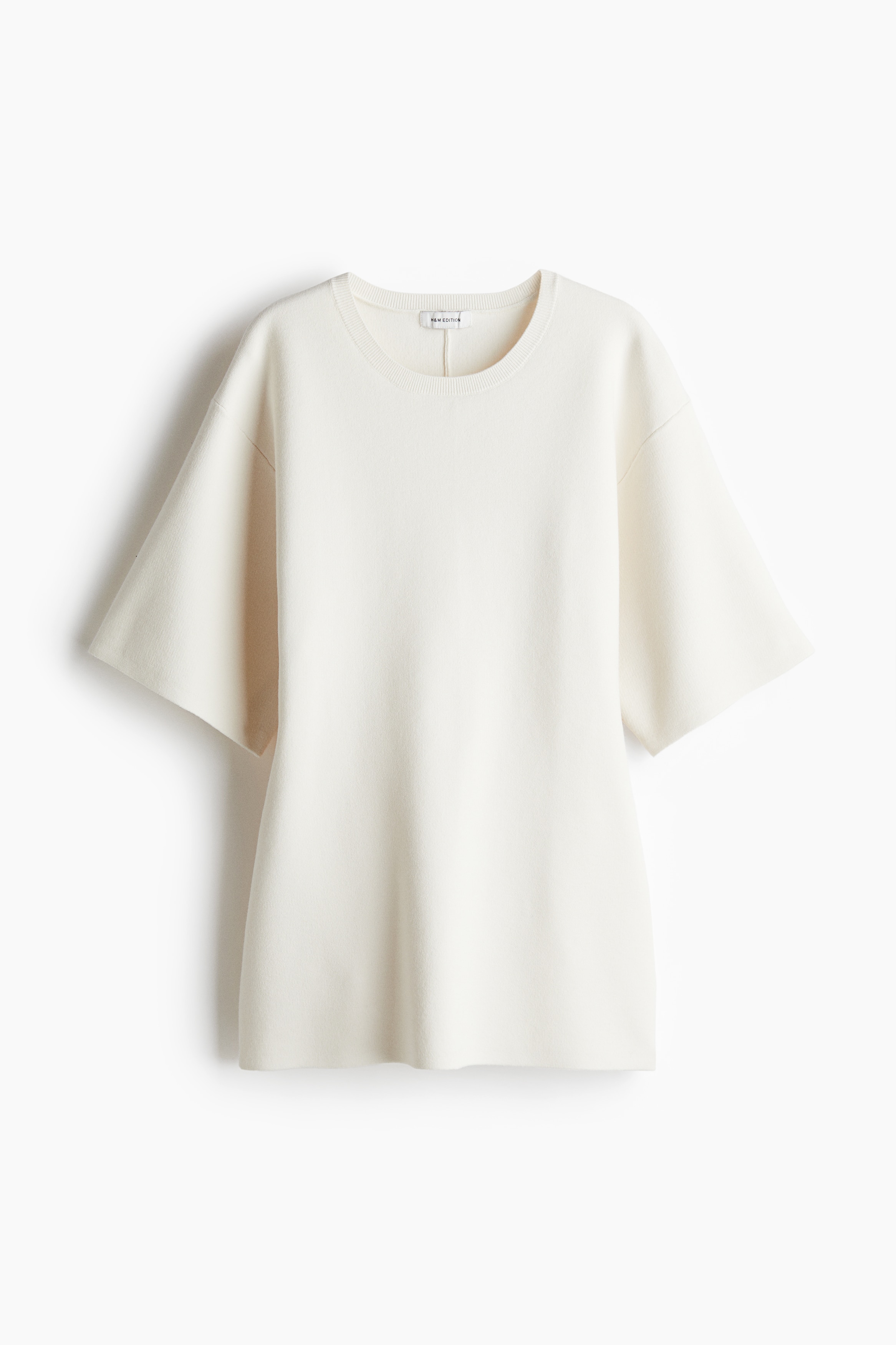 Waisted Fine Knit Top - White
