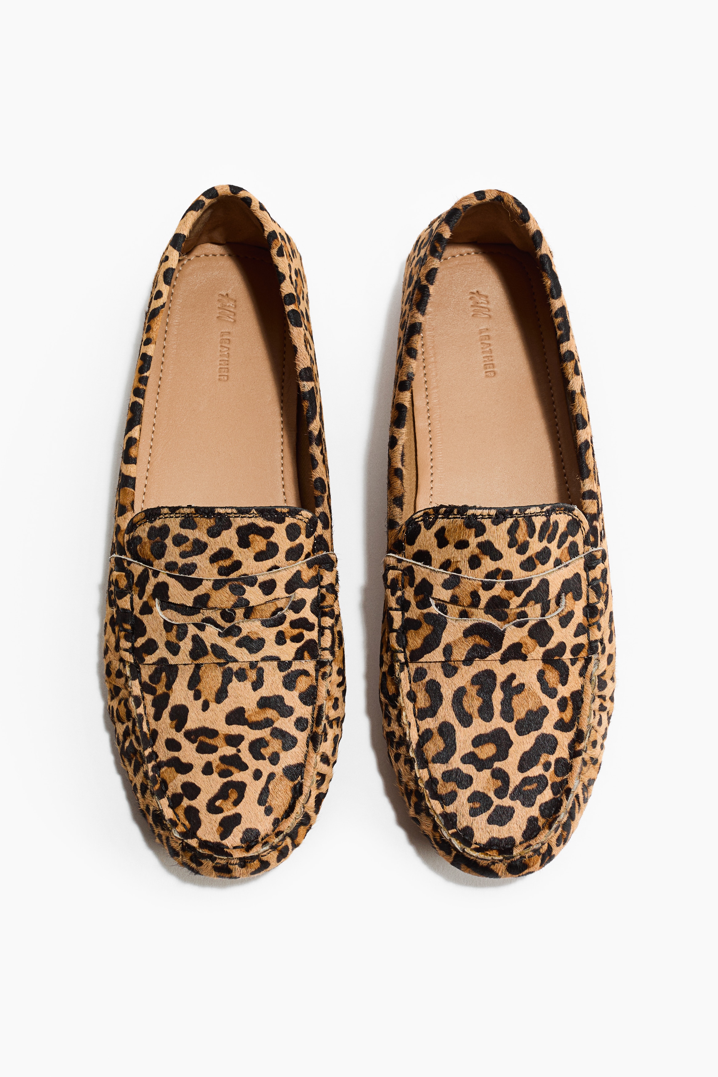 Leren loafers - Beige/fake luipaard/Beige/fake tijger