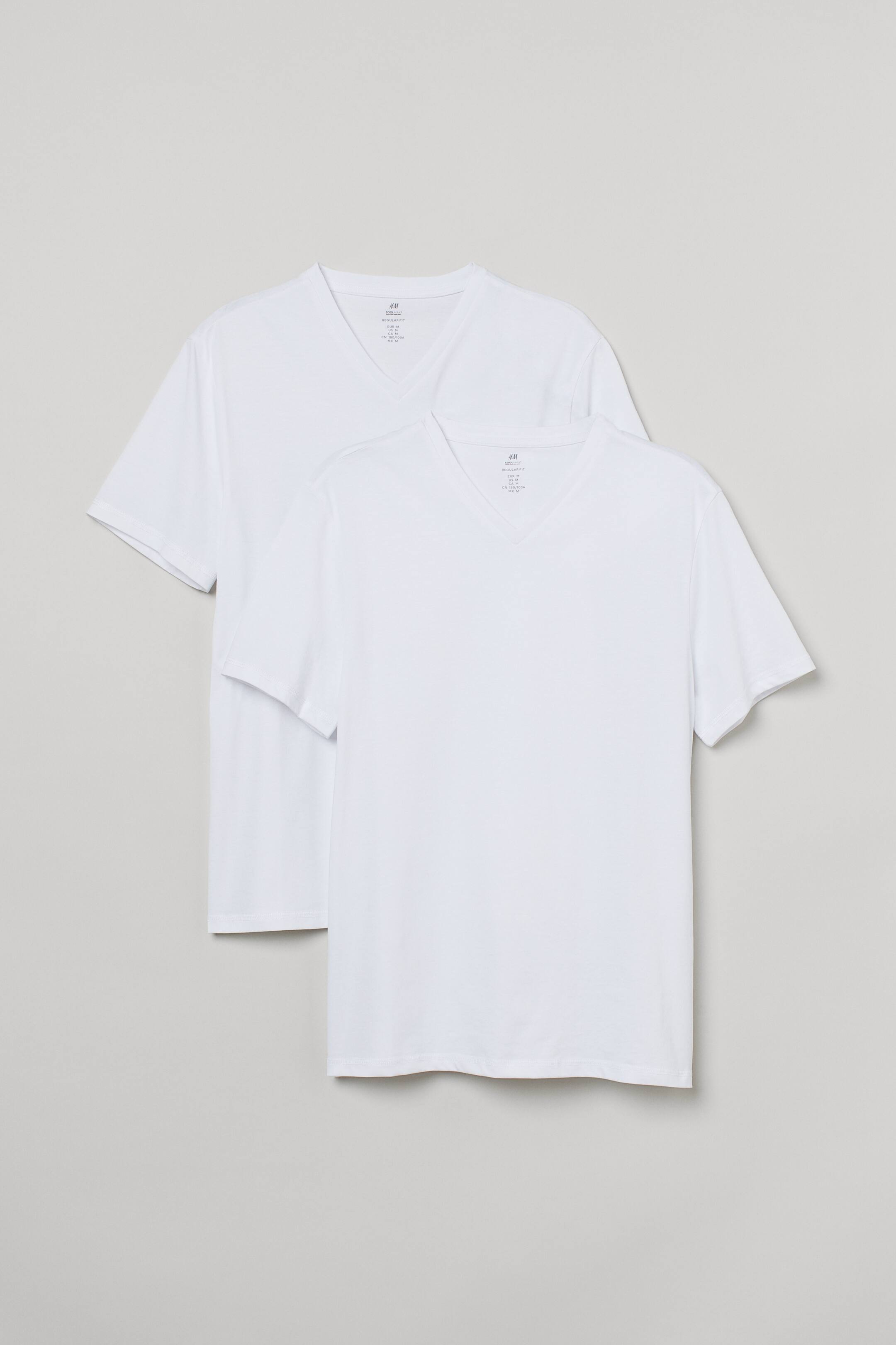 View larger image: 2-pack COOLMAX® Regular Fit T-shirts - White - Men | H&M 1