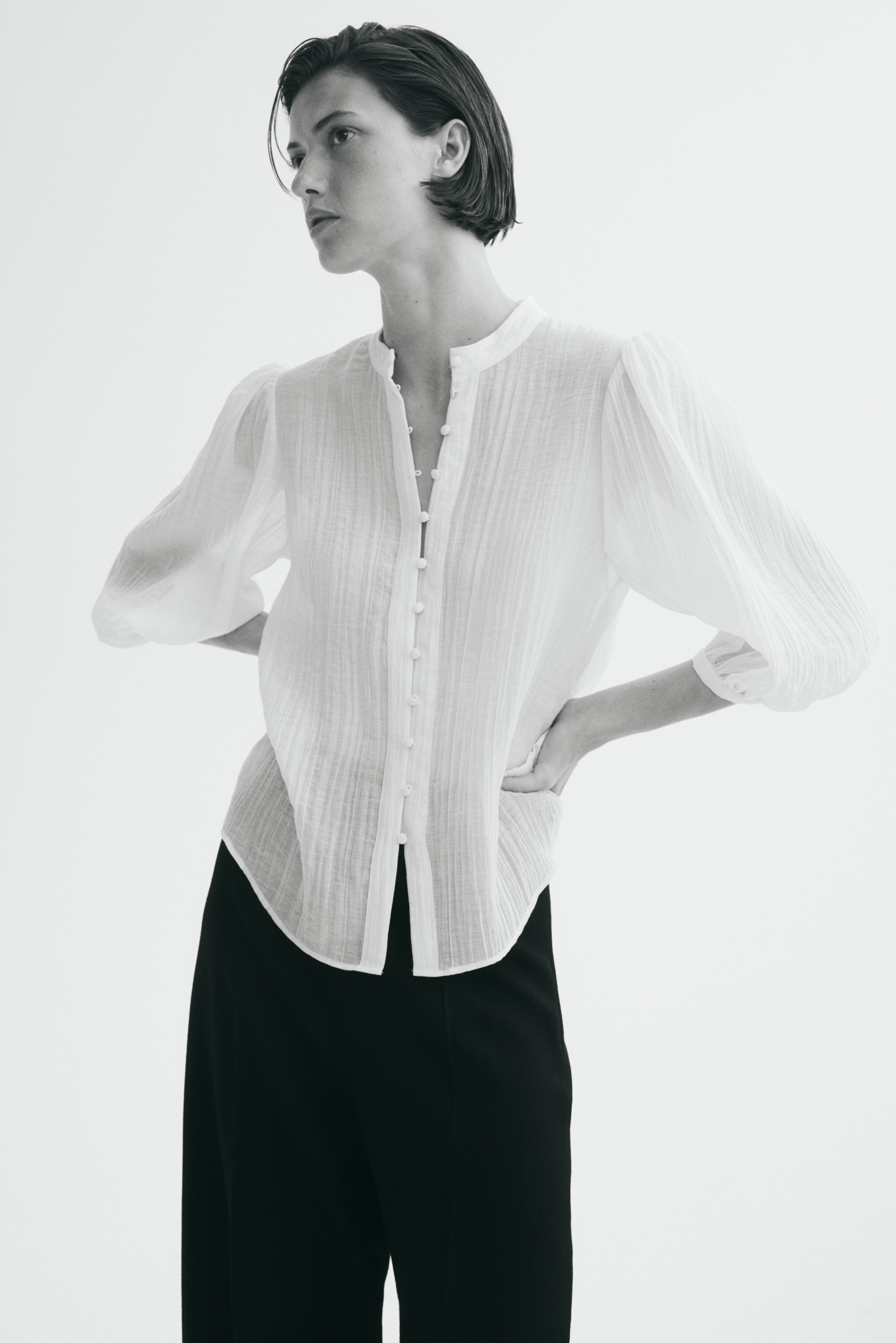 Balloon-Sleeved Blouse