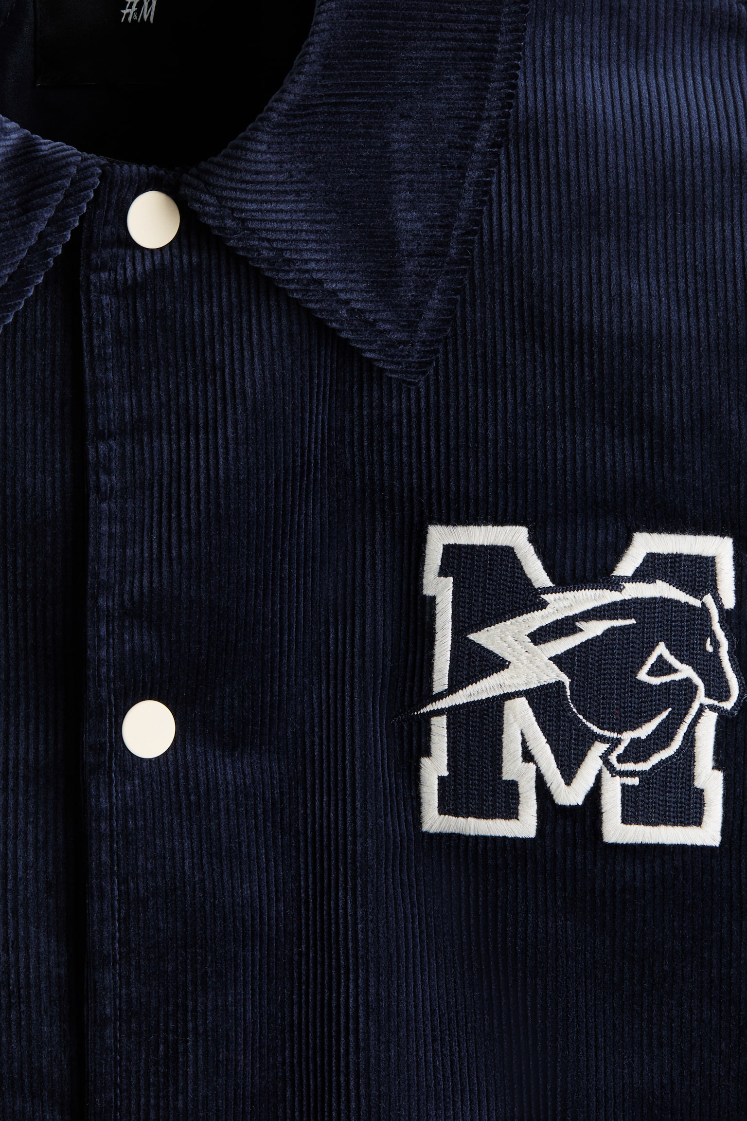 패딩 베이스볼 재킷 - 다크 블루/Blessings/베이지/Blessings Never Cease - 6