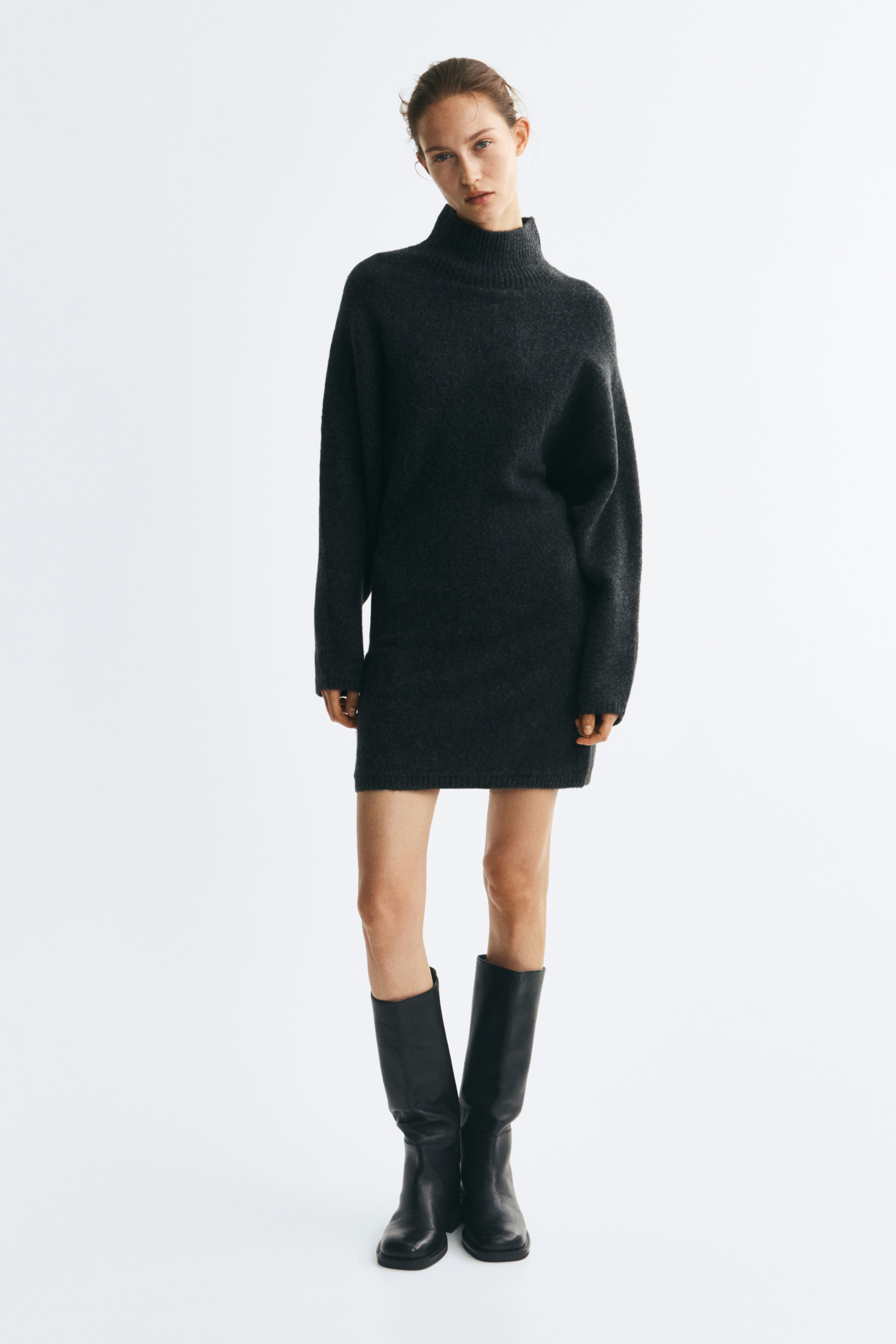 Knit Mock Turtleneck Dress