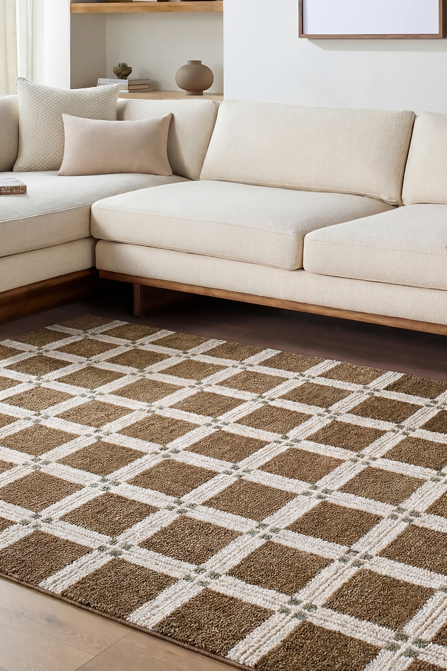 La Luna Modern Graphic Rug - Brown/Tan/Green