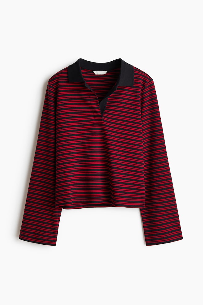 Cotton Polo Shirt - Navy blue/striped/Light pink/burgundy striped/Cream/black striped - 1