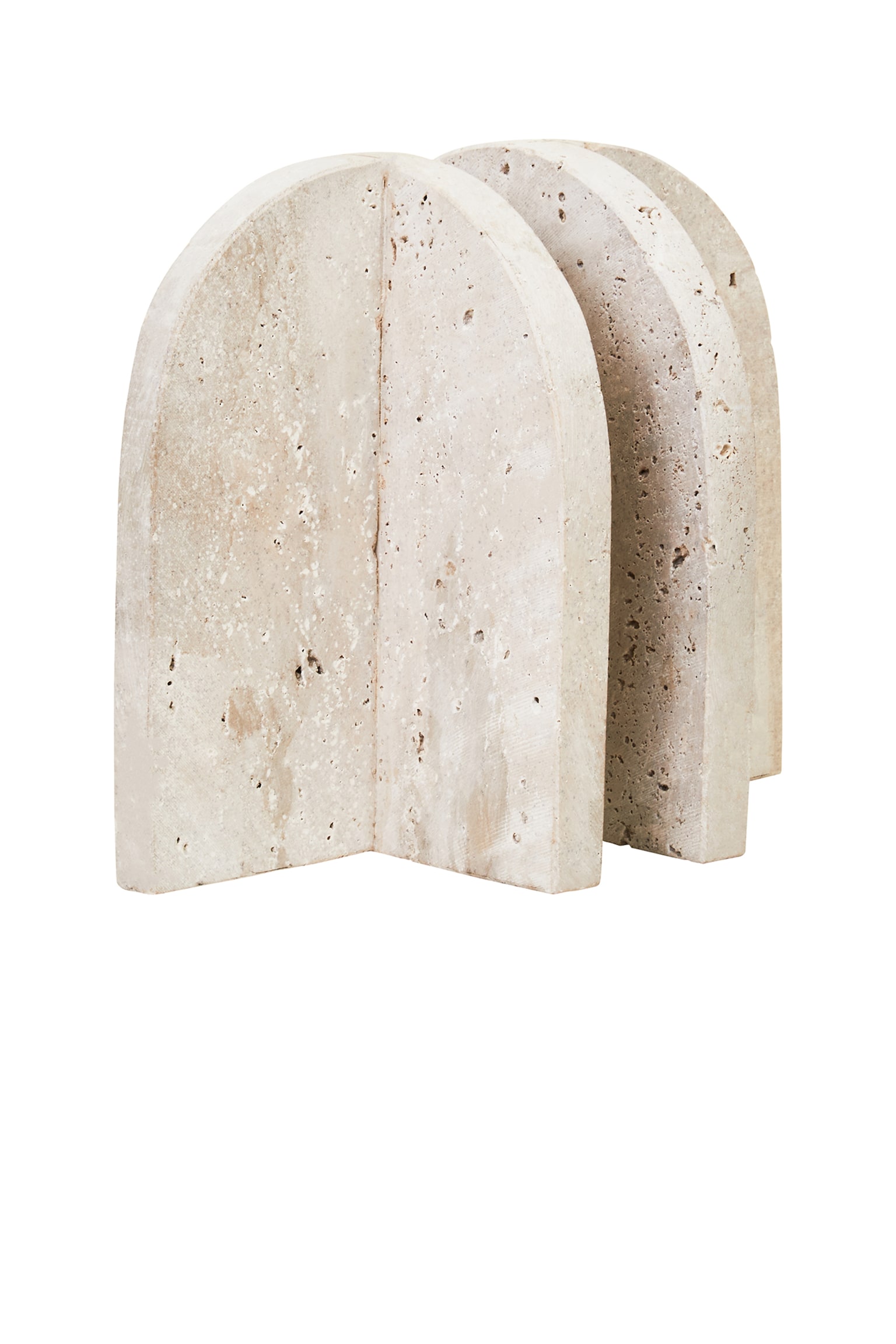 Tibor Travertine Set Of 2 Arched Bookends - Natural - 5