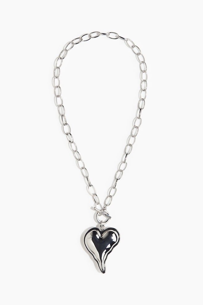 Heart-pendant necklace - Silver-coloured - 1