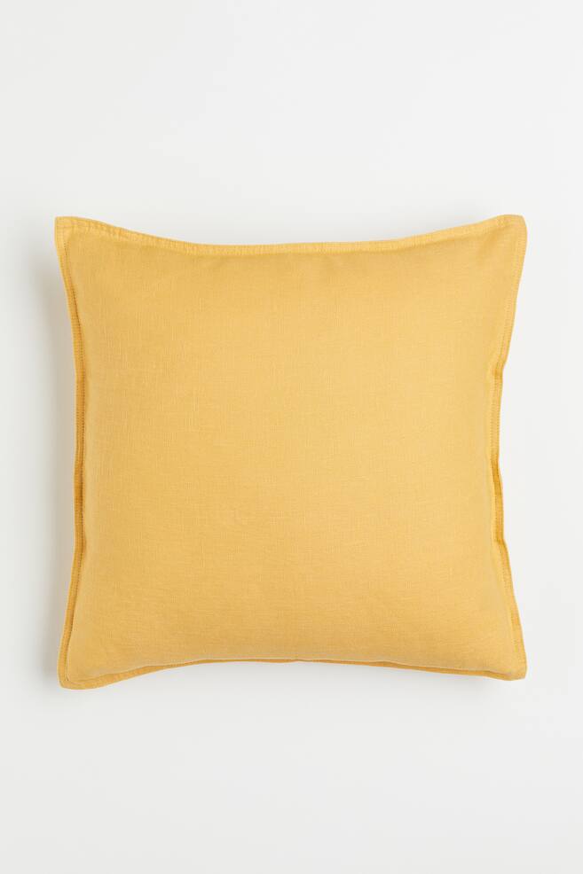 Washed linen cushion cover - Yellow/Linen beige/Anthracite grey/Light brown/dc/dc/dc/dc/dc/dc/dc/dc/dc/dc/dc/dc/dc/dc/dc/dc/dc/dc - 1
