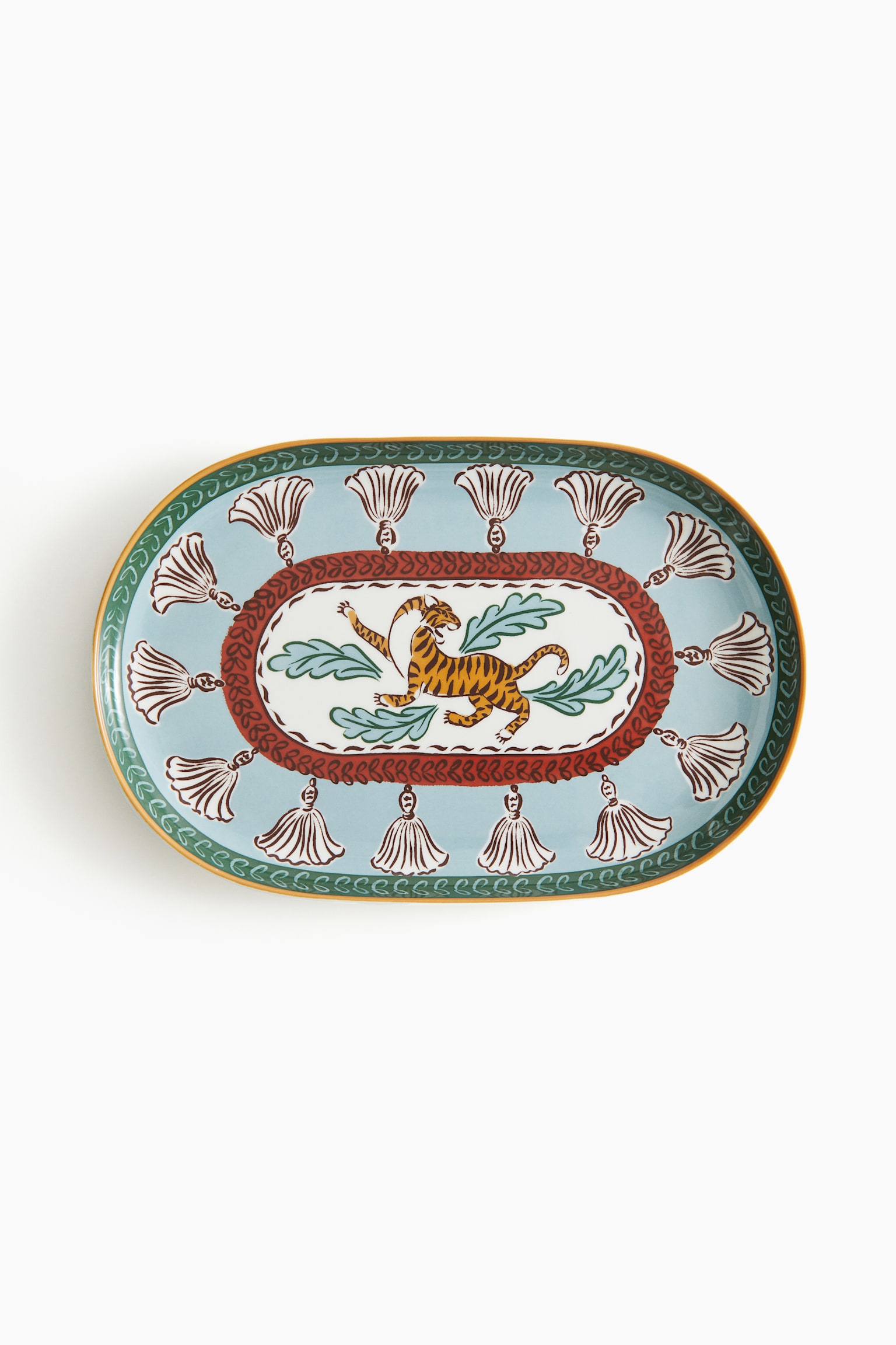 Big serving plate - Light blue/Tiger - 1