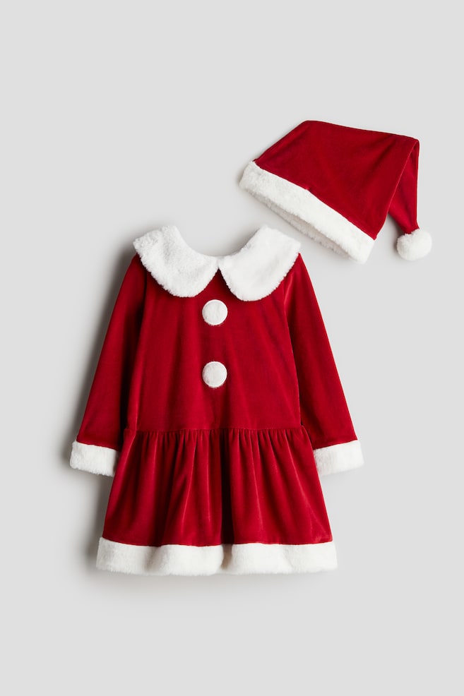 2-piece set - Red/Santa - 1
