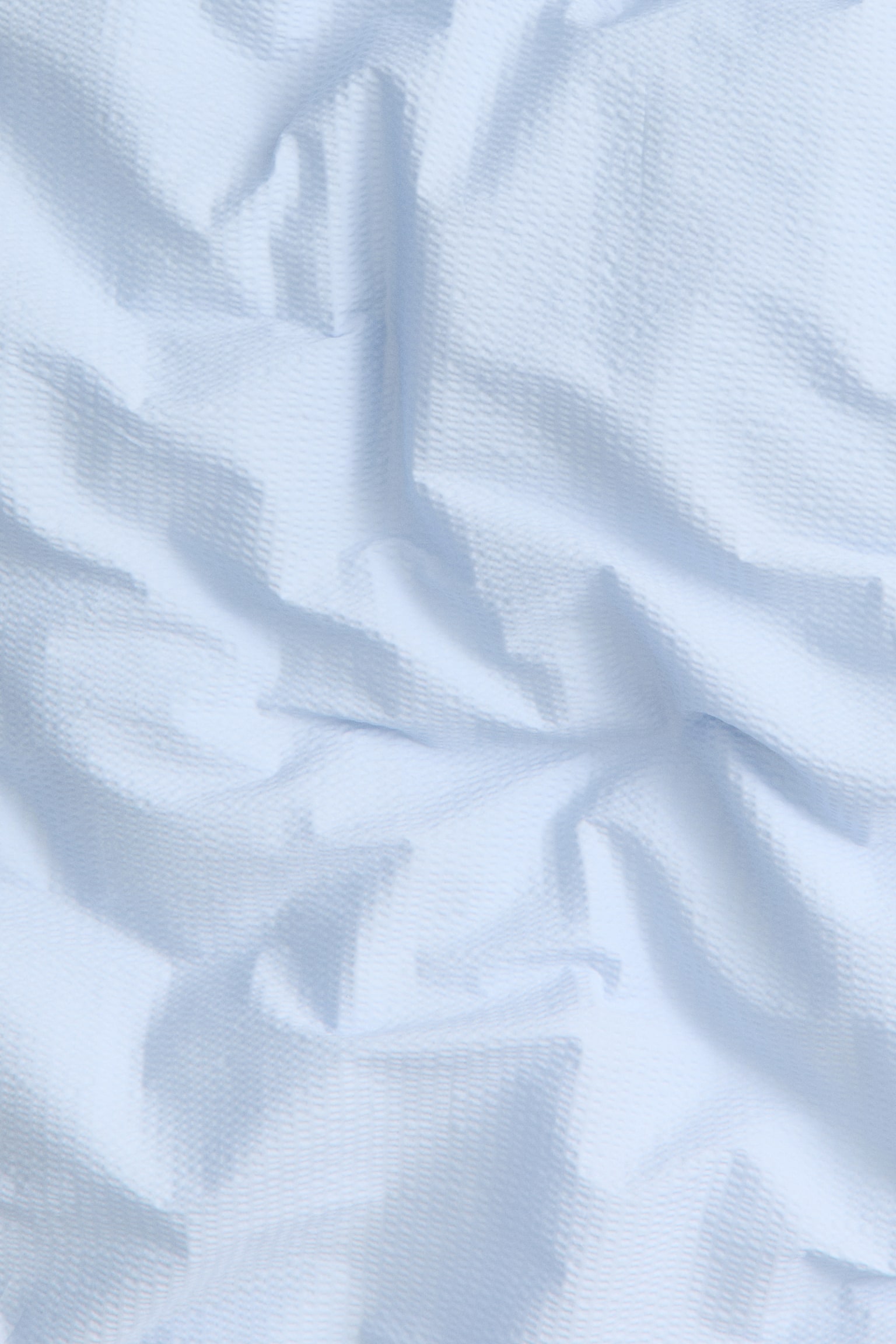 Seersucker King/Queen Duvet Cover Set - Light blue/Dark beige - 4