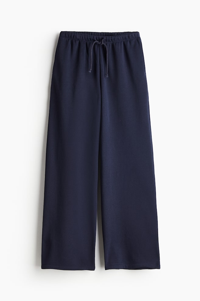Wide-leg Joggers - Navy blue/Black/Dark brown/Dark pigeon blue/Gray melange/Plum red/Dark gray/Light pink/Light dusty blue/Navy blue/Light gray melange/White/Light gray melange/Light pink - 1