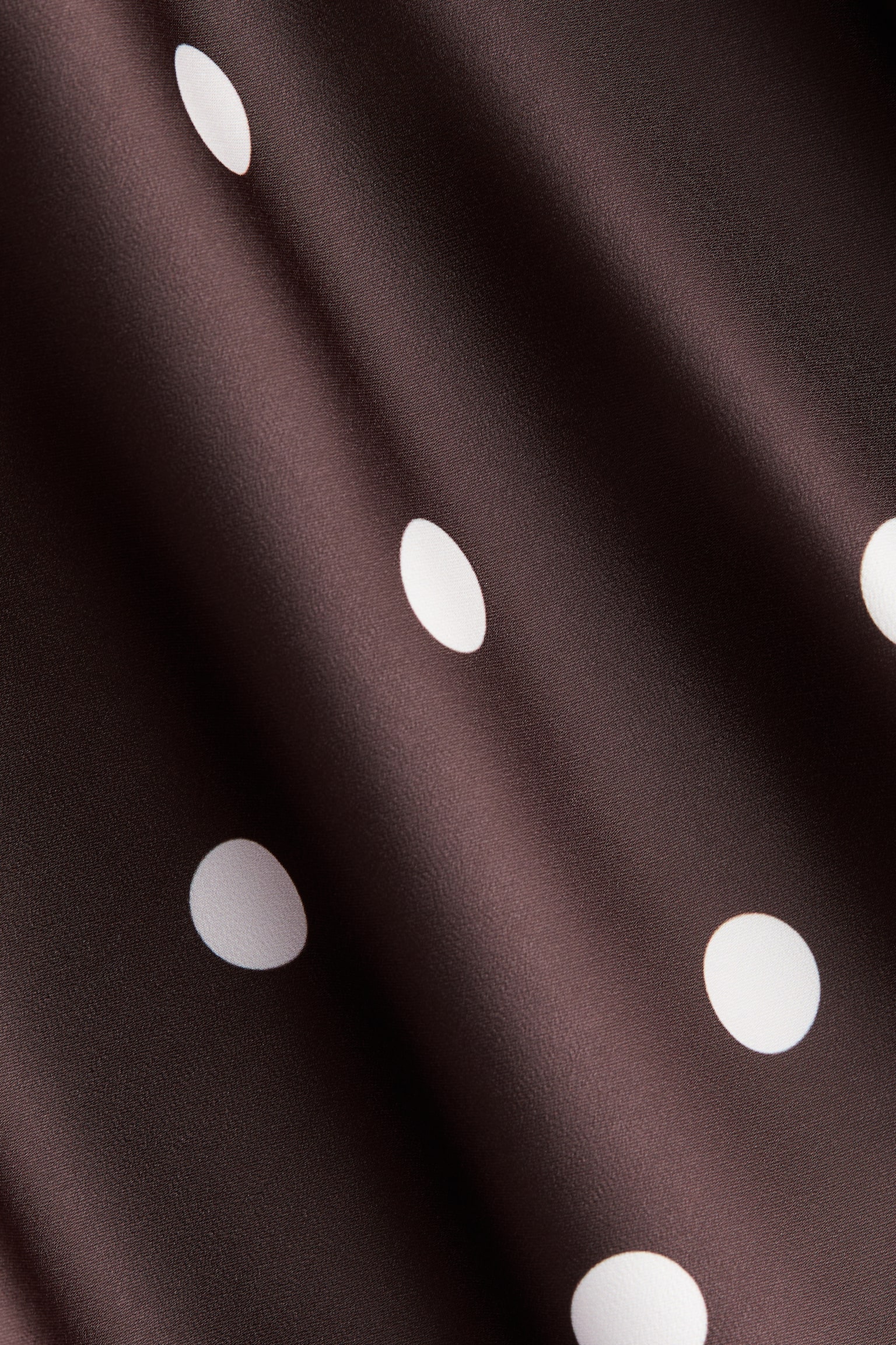 Draped halterneck dress - Dark brown/Polka dot - 2