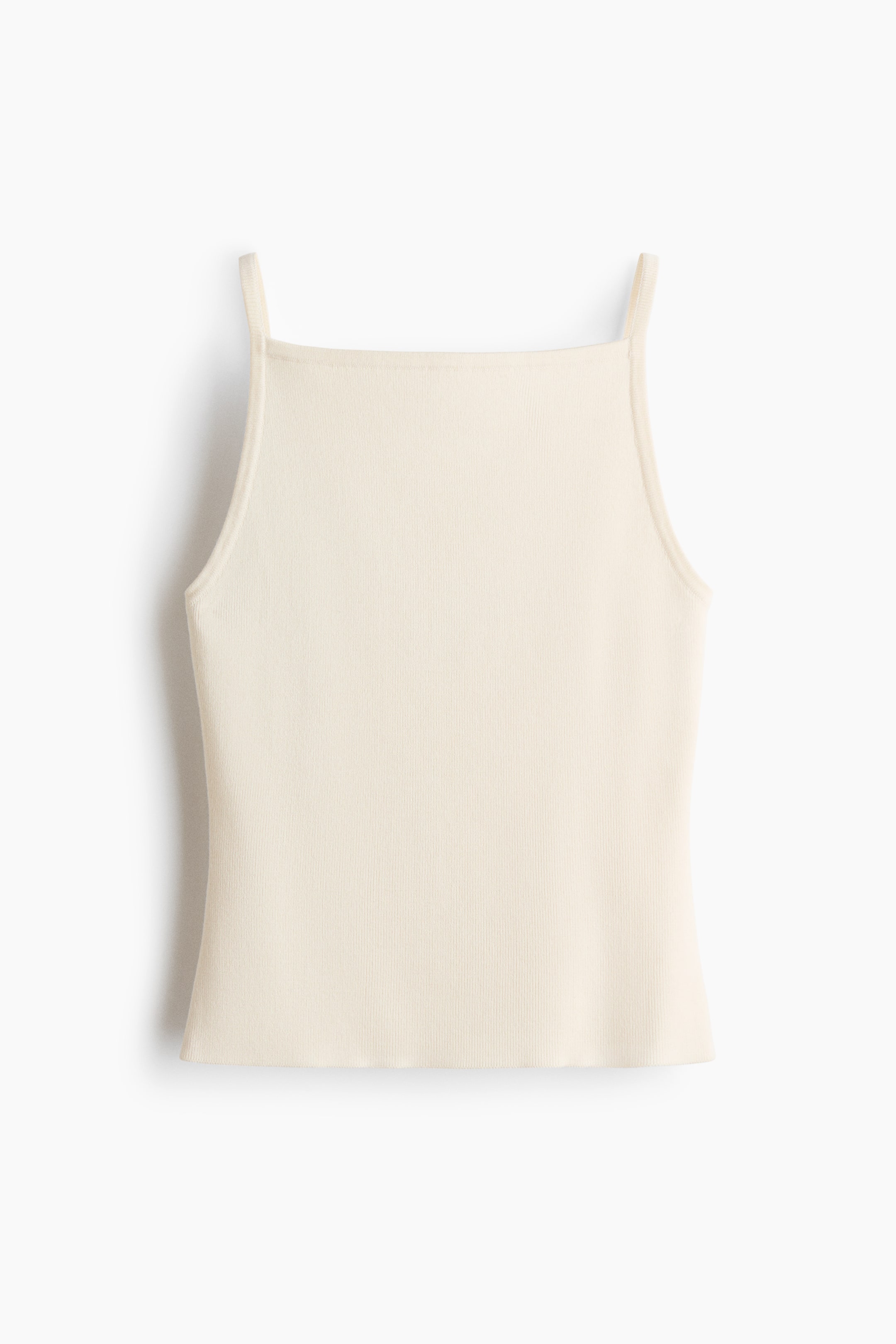 Haut à bretelles en tricot côtelé de soie mélangée