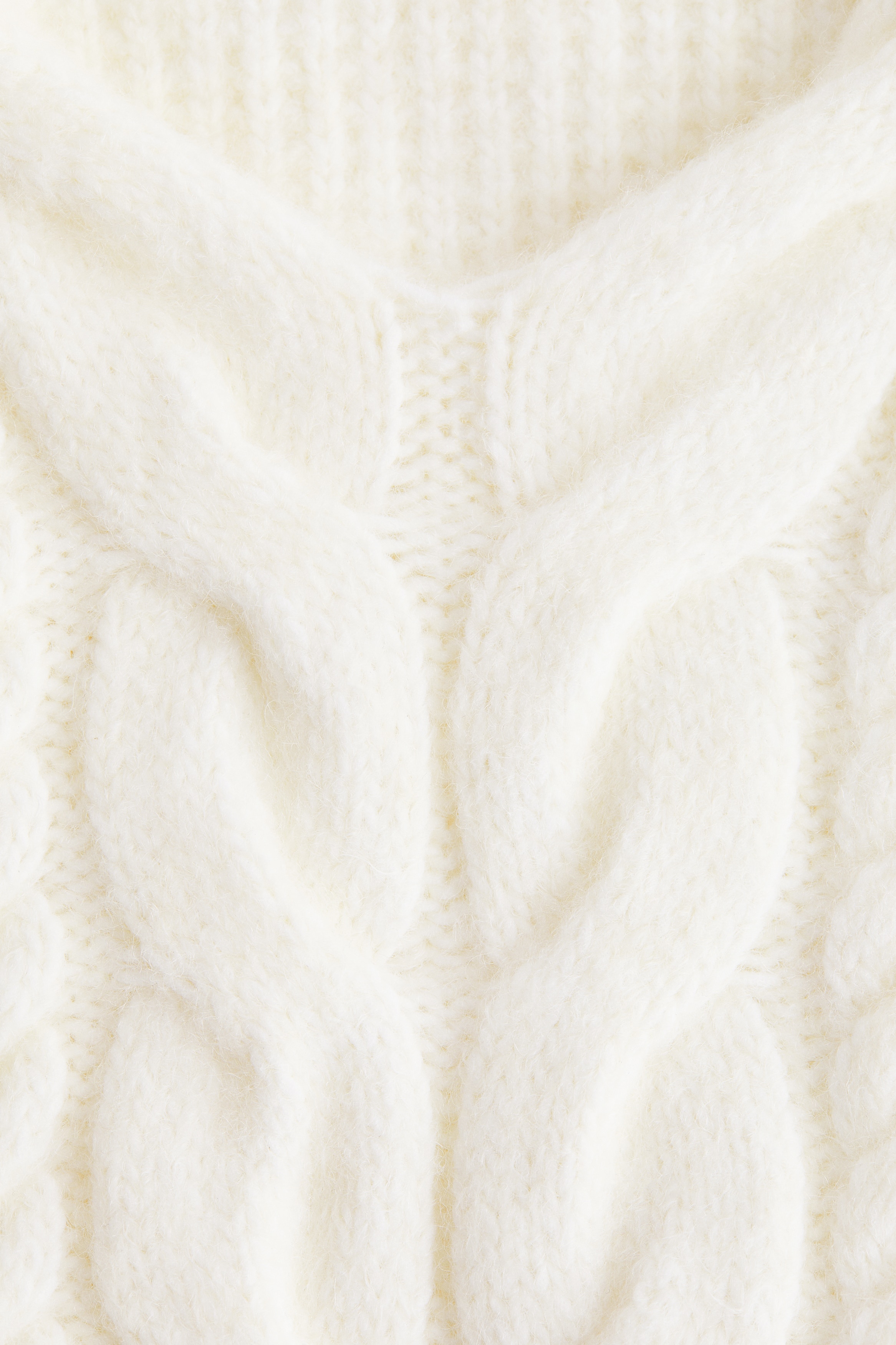   ケーブルニットセーター XL ホワイト ケーブルニットセーター - ナチュラルホワイト - レディース