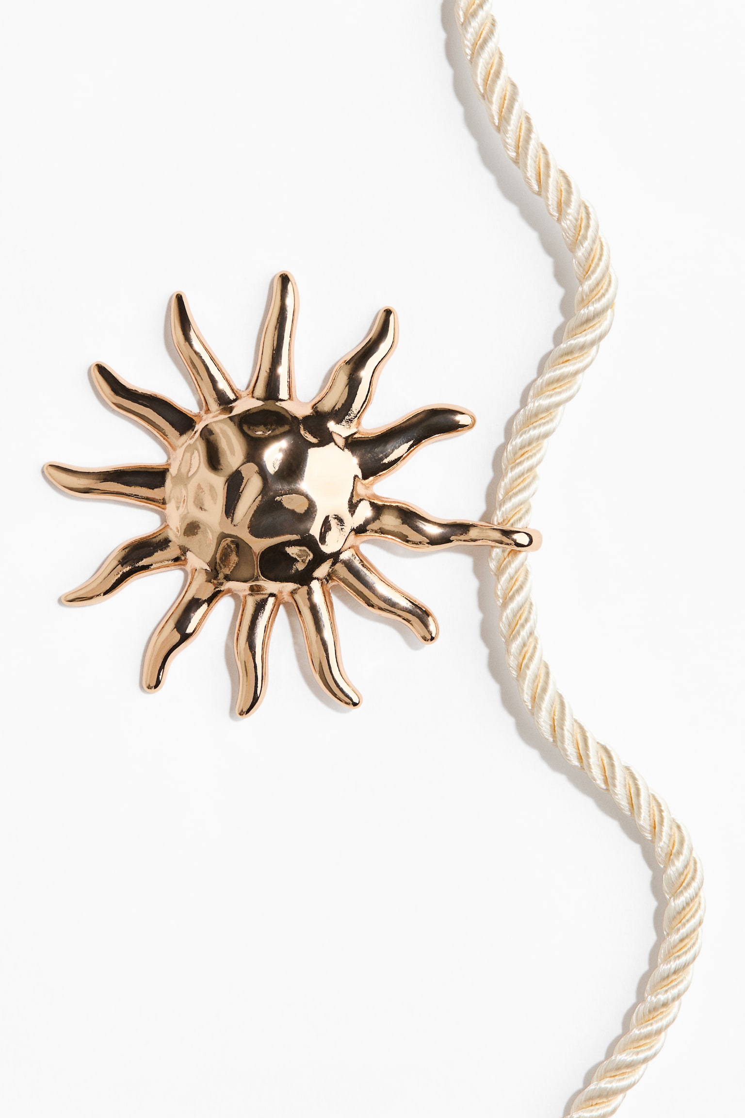 שרשרת חבל עם תליון - קרם/שמש - 3