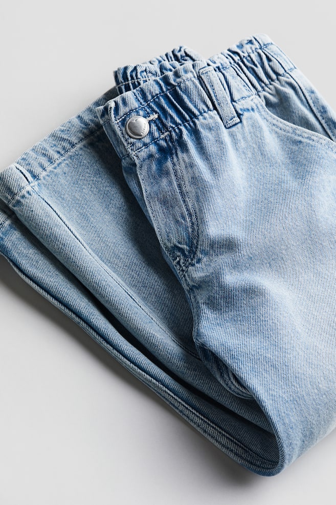 Wide Leg paper bag jeans - Lys denimblå/Denimblå - 6