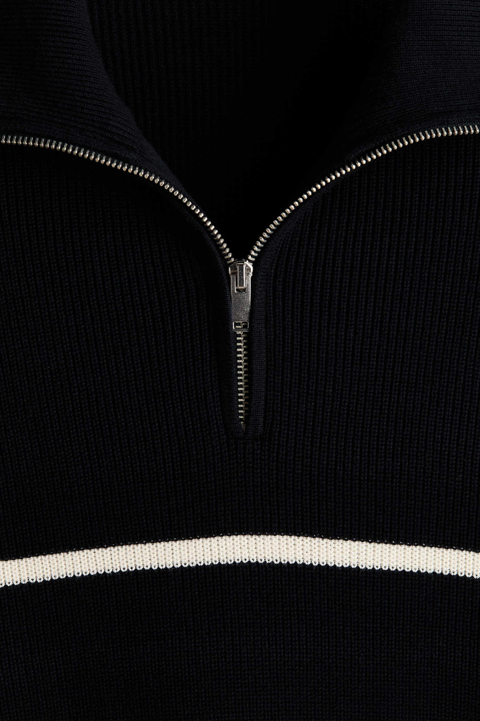 Regular Fit Half-Zip Sweater - Navy blue/striped/Navy blue/Dark gray/White/Brown - 3