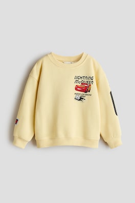 Sweatshirt med borstad insida och tryck